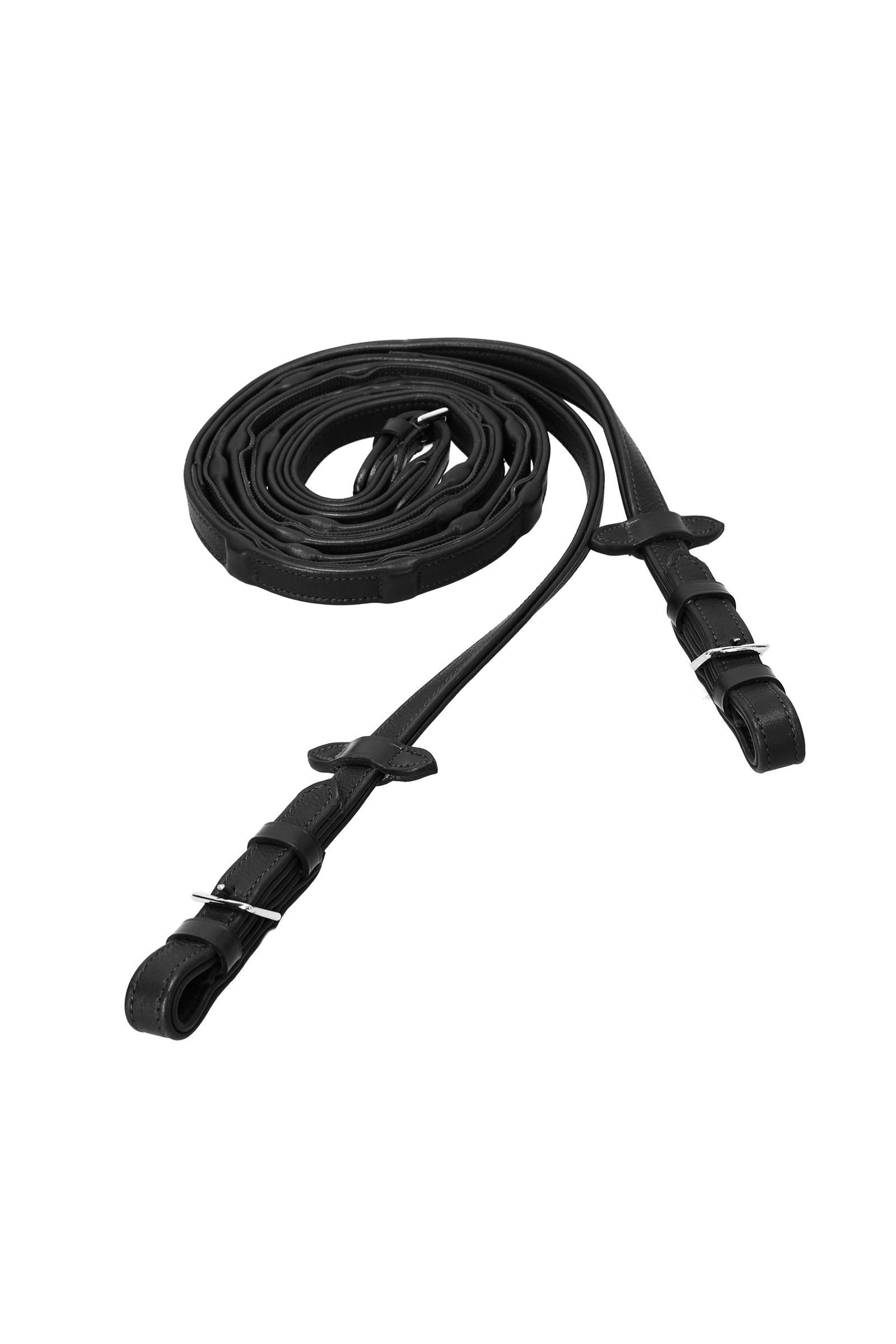 black/silver Schockemöhle Sports Durasoft Tøjler med grip bred (18 mm)