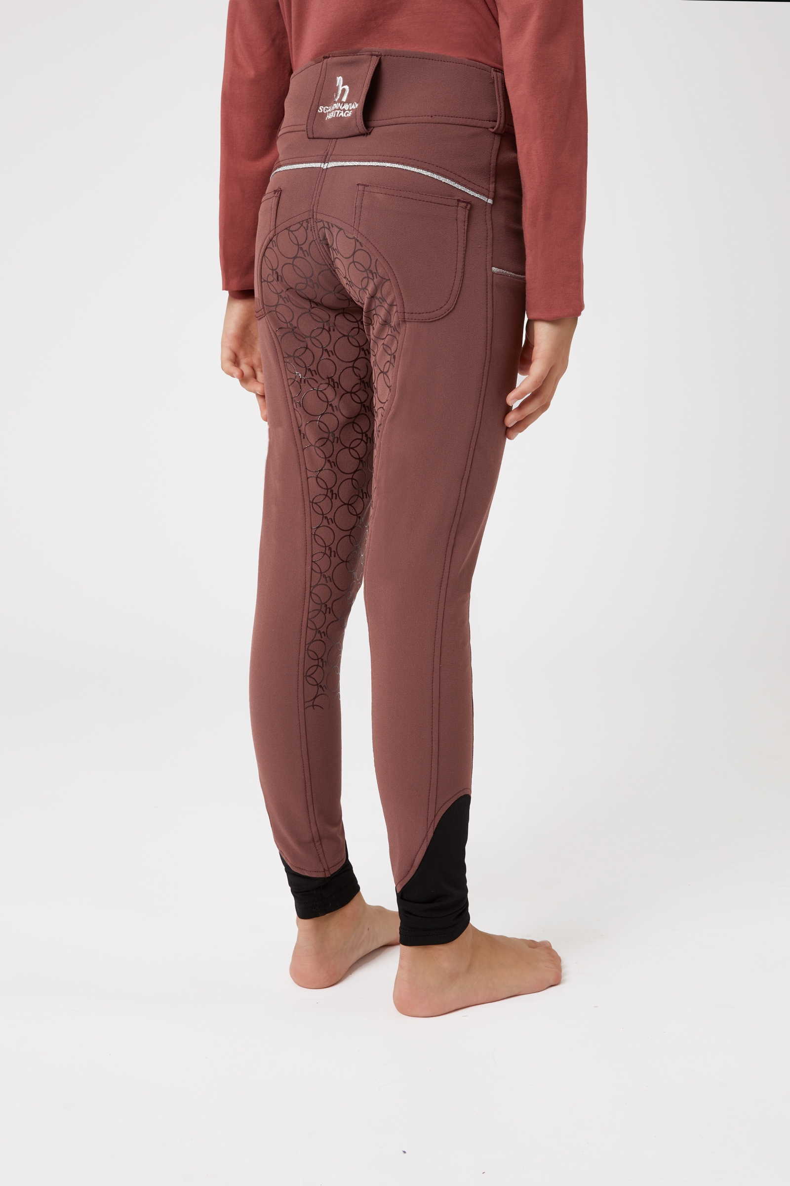 Horze Leighton Teens Silicone Full Grip Ridebukser med Telefonlomme