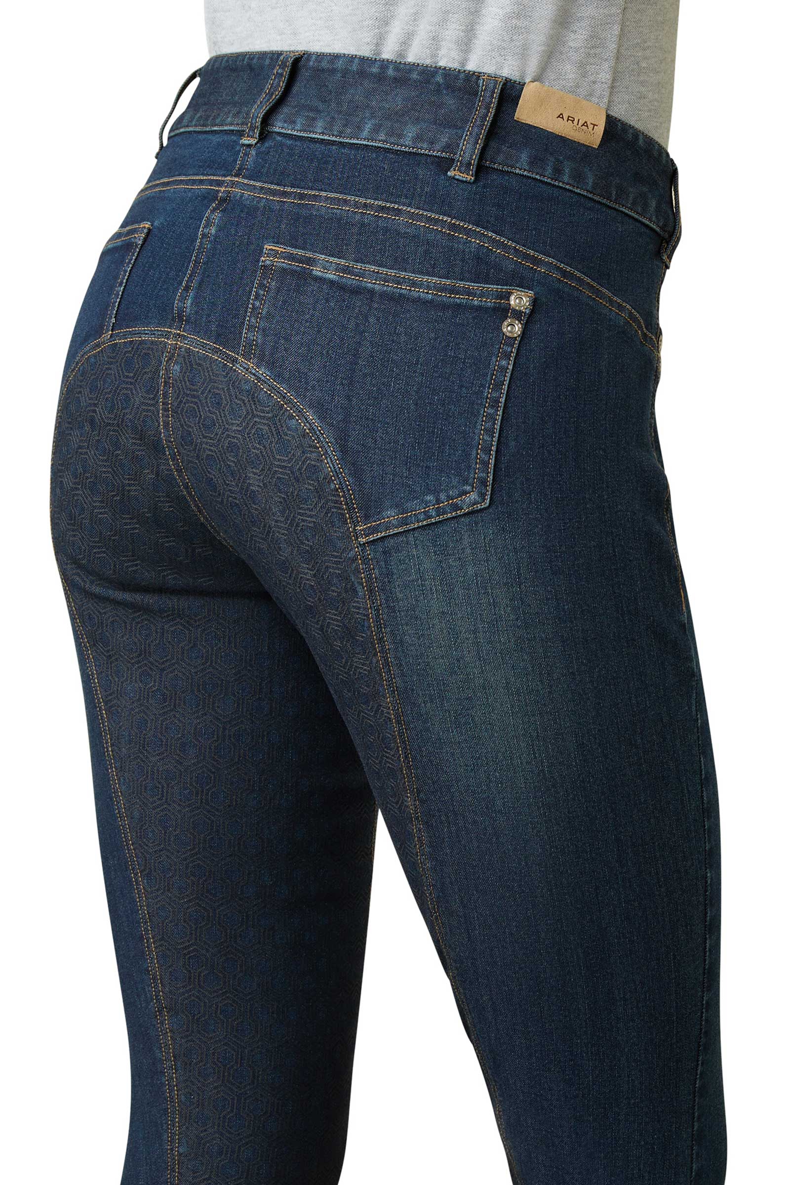 Ariat Halo Denim dames ridebukser med fuldt s&aelig;de