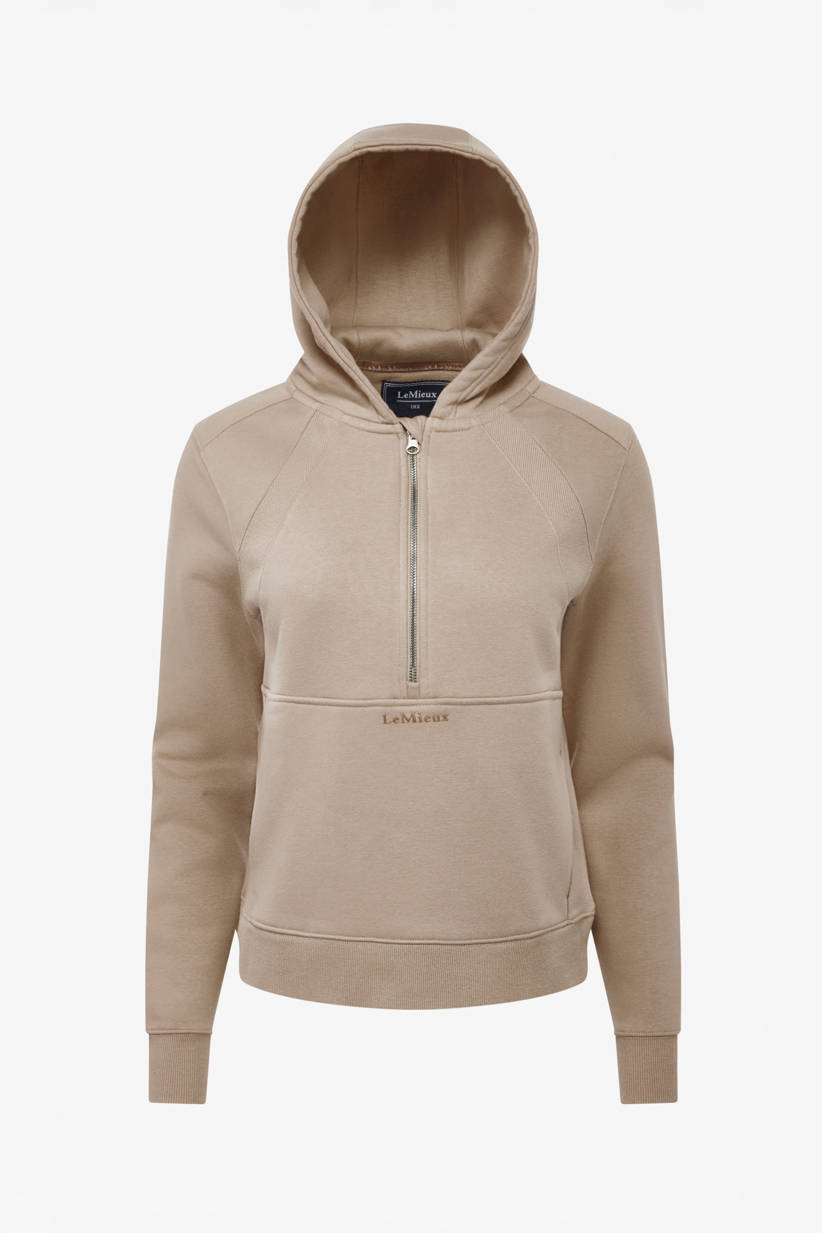 Almond LeMieux Henrietta dame hoodie med halv lynlås