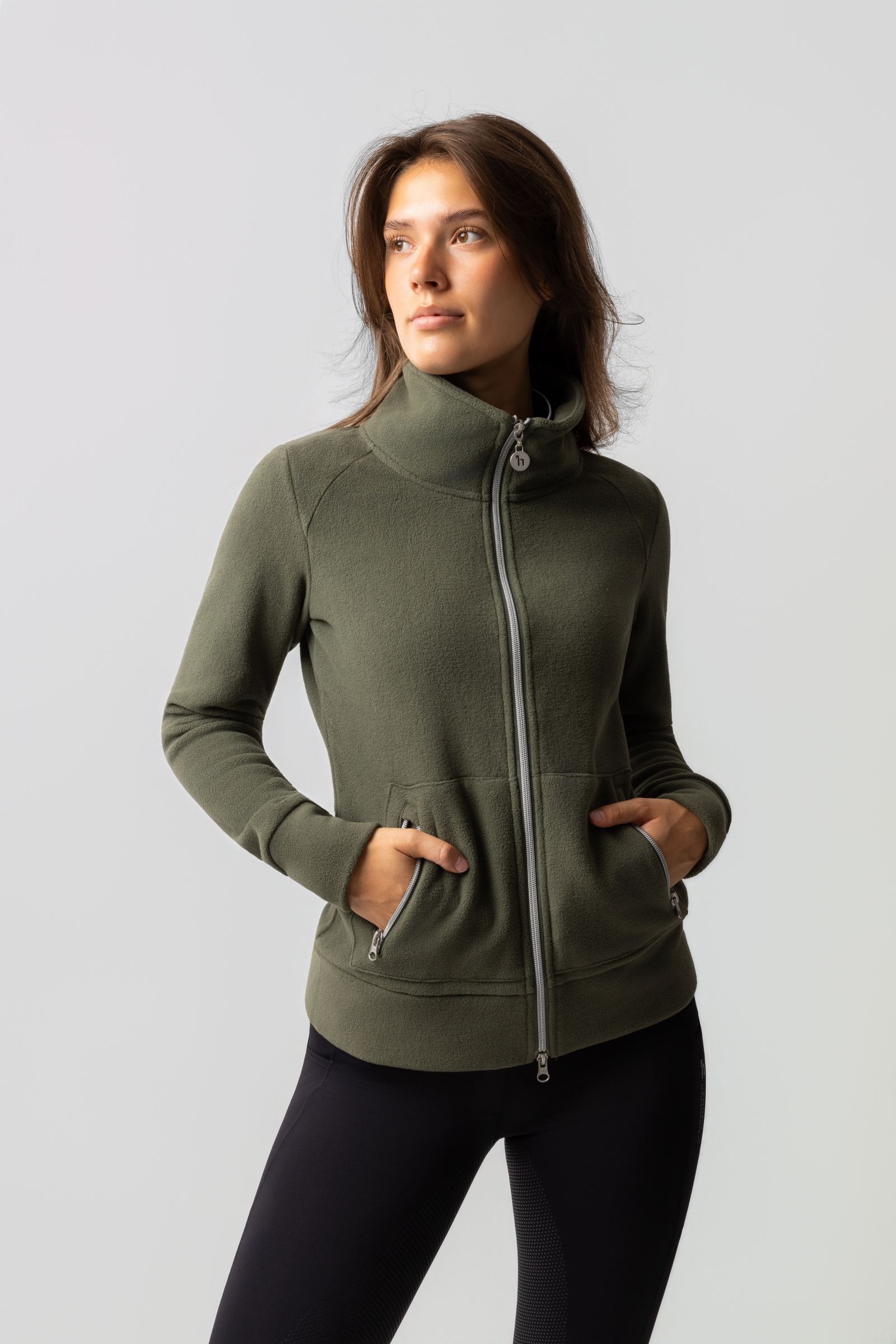 Beetle Green Horze Ellie Fleece Ridejakke, damemodel