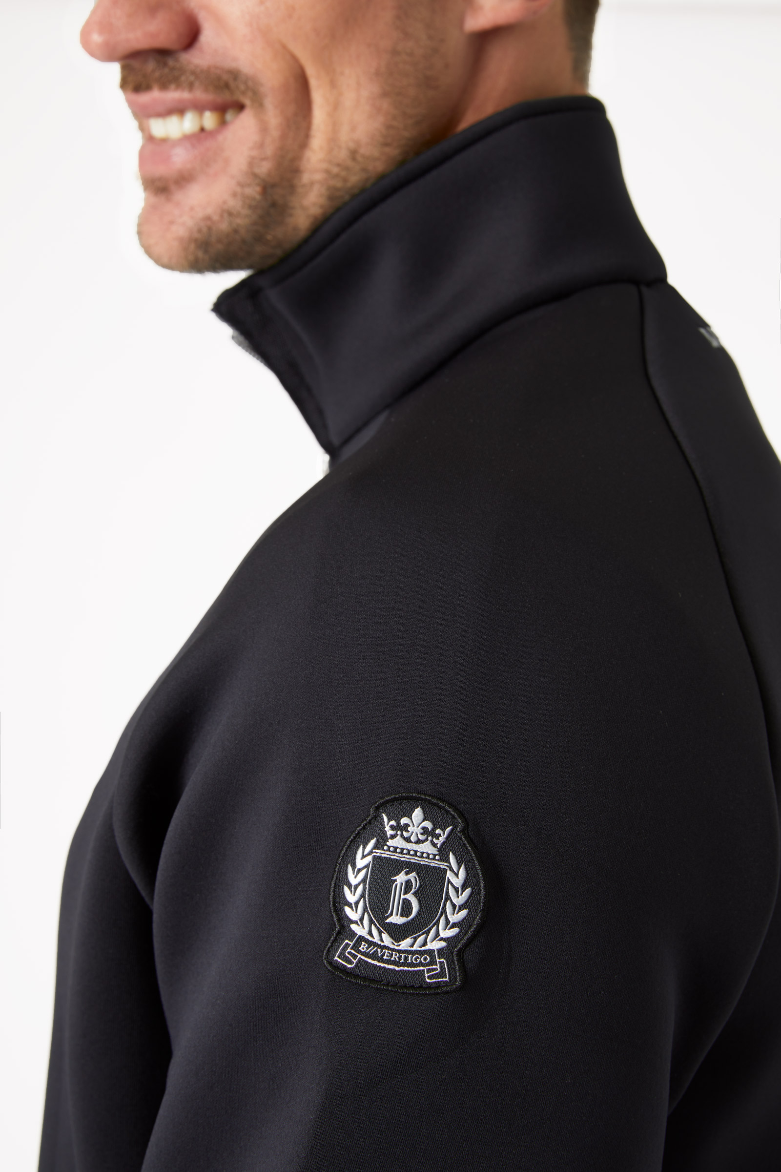 B Vertigo Nicolas funktionel sweatshirt med lynl&aring;slommer, herremodel