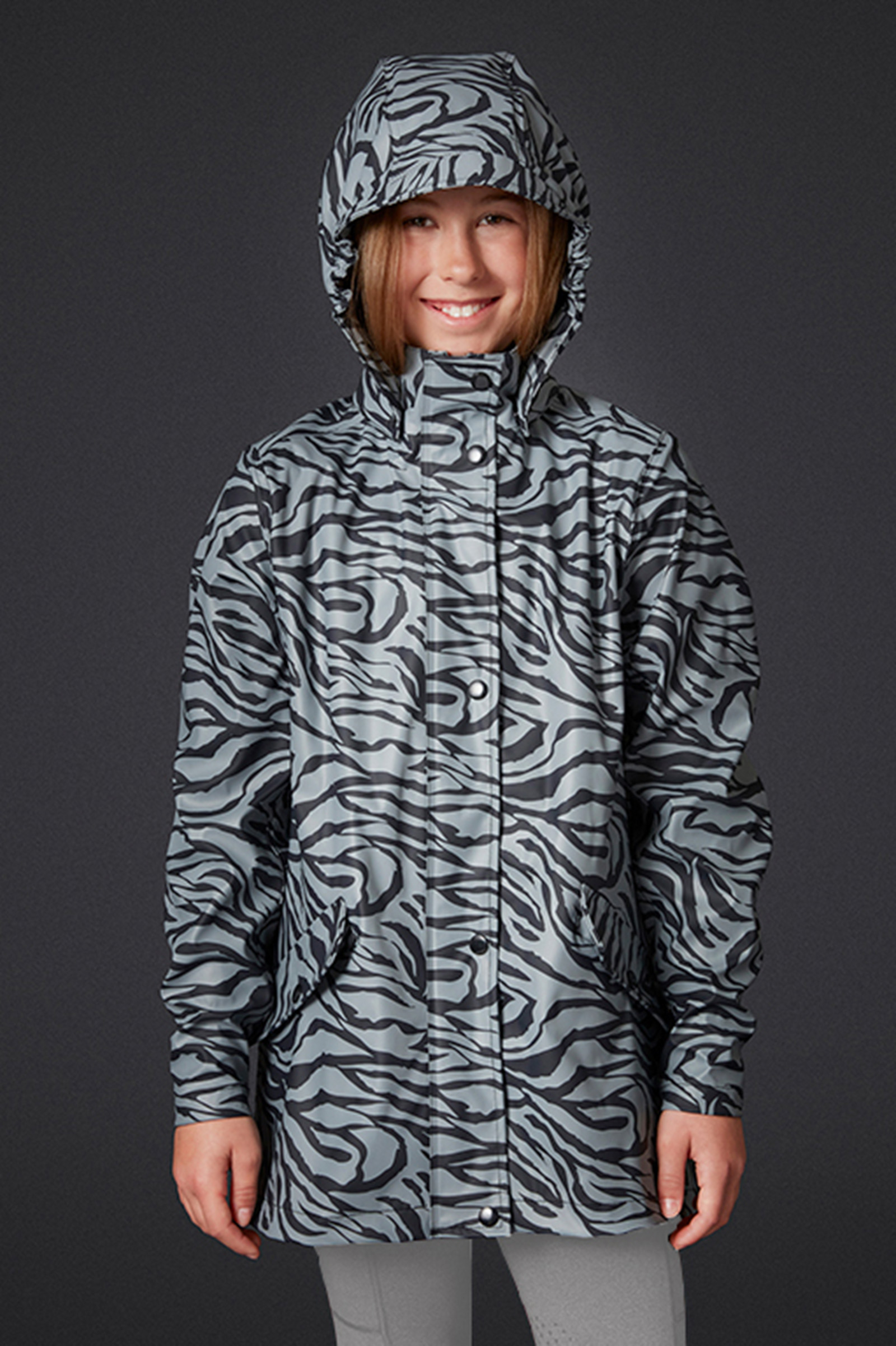 Black/ Grey Mountain Horse Drops regnjakke, b&oslash;rnemodel