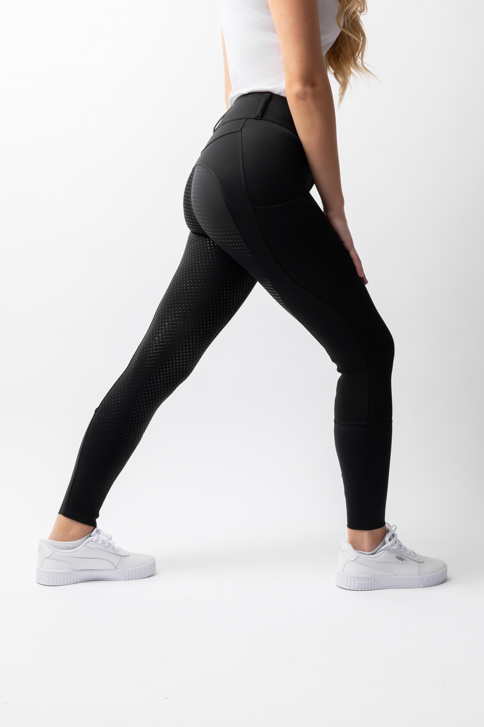 Horze Evelyn Dame Full Grip ridebukser UPF 50+