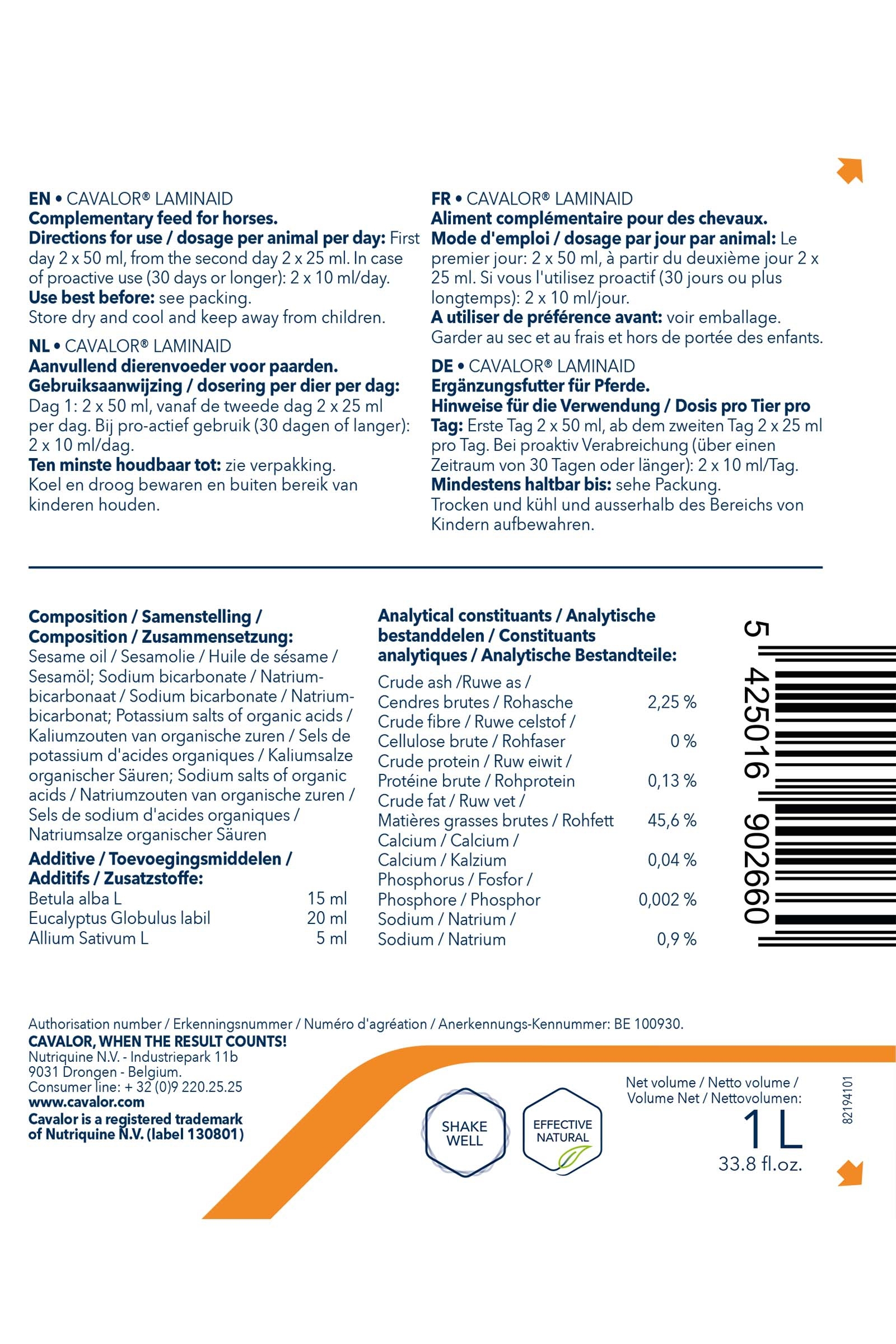 Cavalor Laminaid, Internal Well-Being, 1000 ml