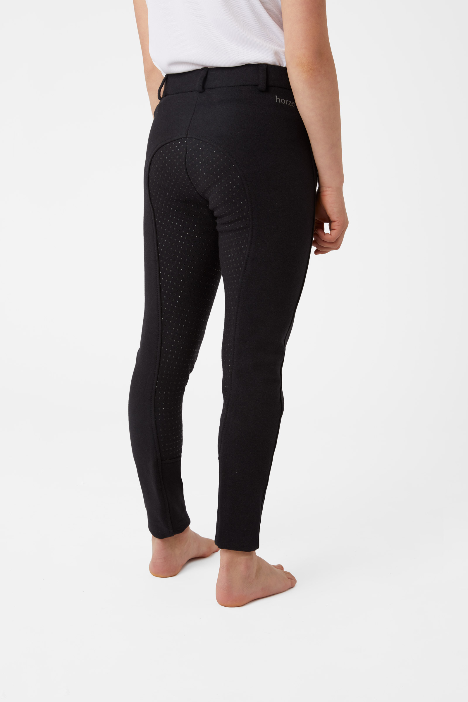 Horze Active Silicone Grip Fuldskindsridebukser, børn