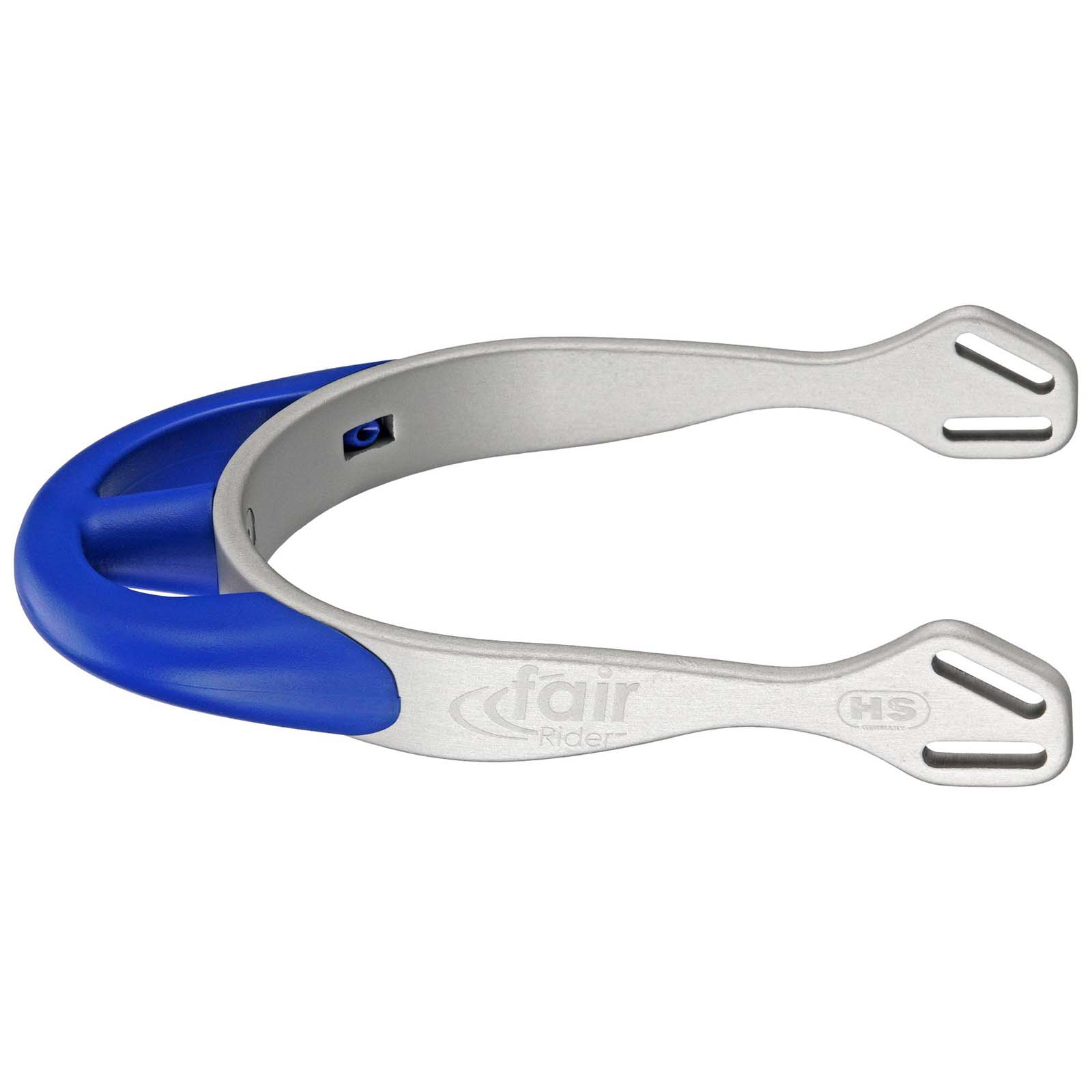 Silver/Blue Sprenger FairRider Aluminium Sporer med Rund Hals 25 mm
