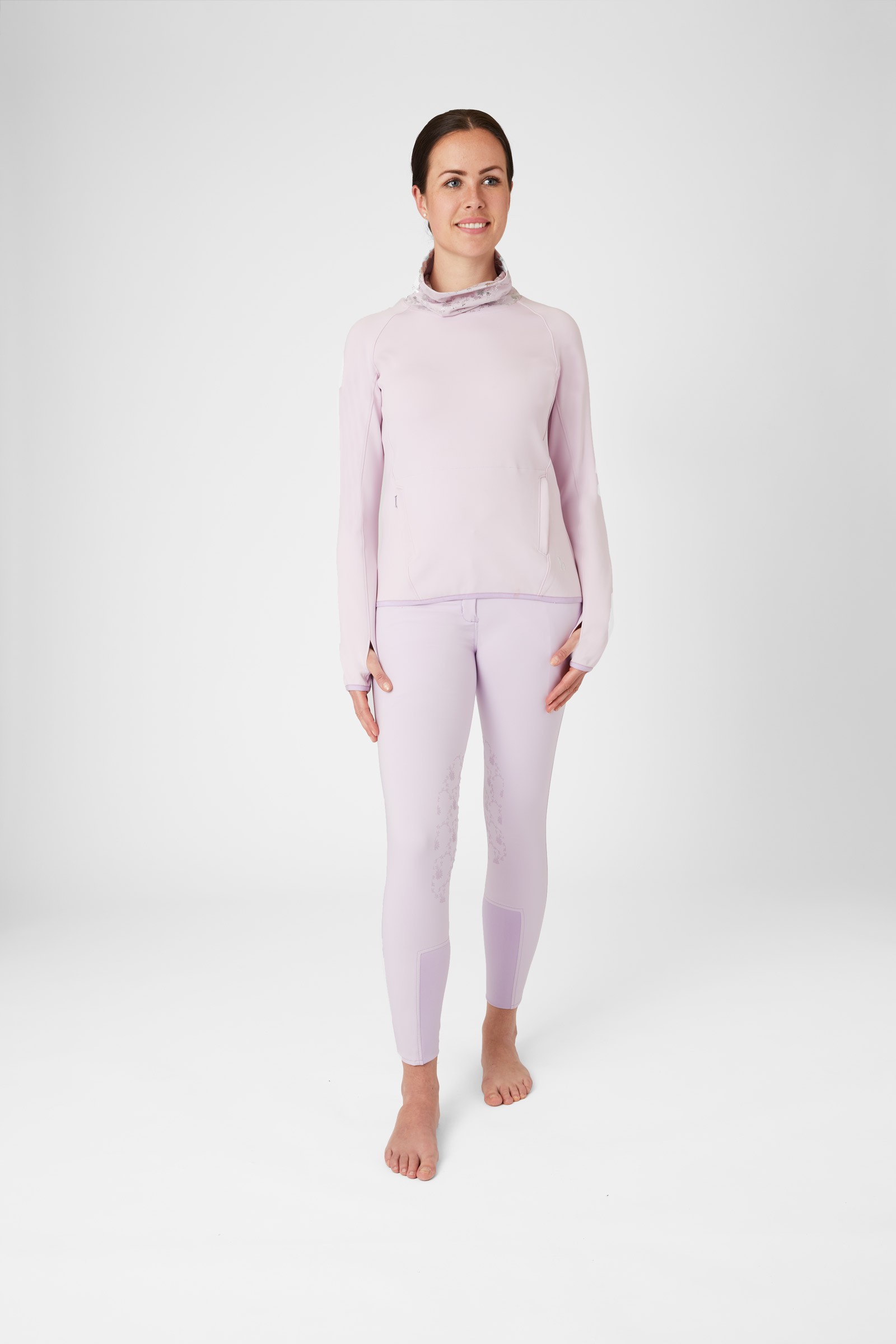 Horze Kaitlin funktionel sweatshirt med blomsterkrave, damemodel