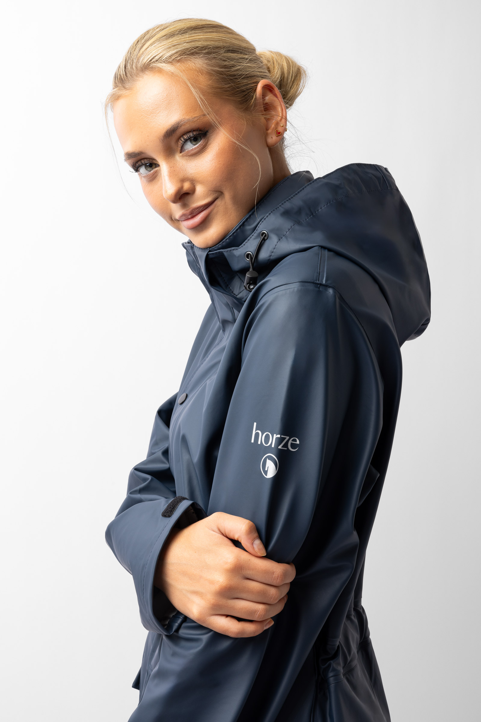 Horze Hazel lang regnfrakke til kvinder med slids