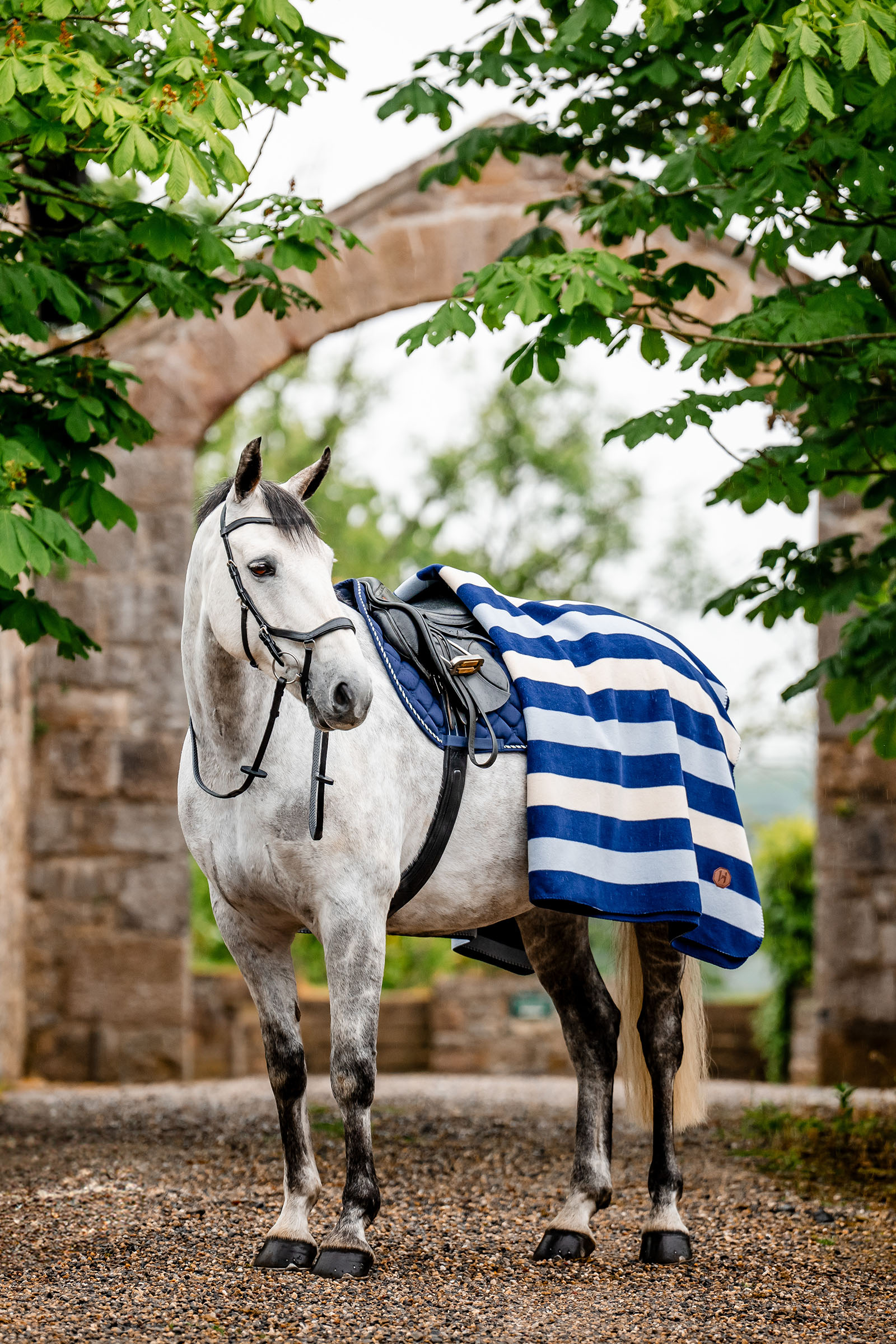 Witney Navy Horseware Newmarket Fleece K&oslash;led&aelig;kken (Square)