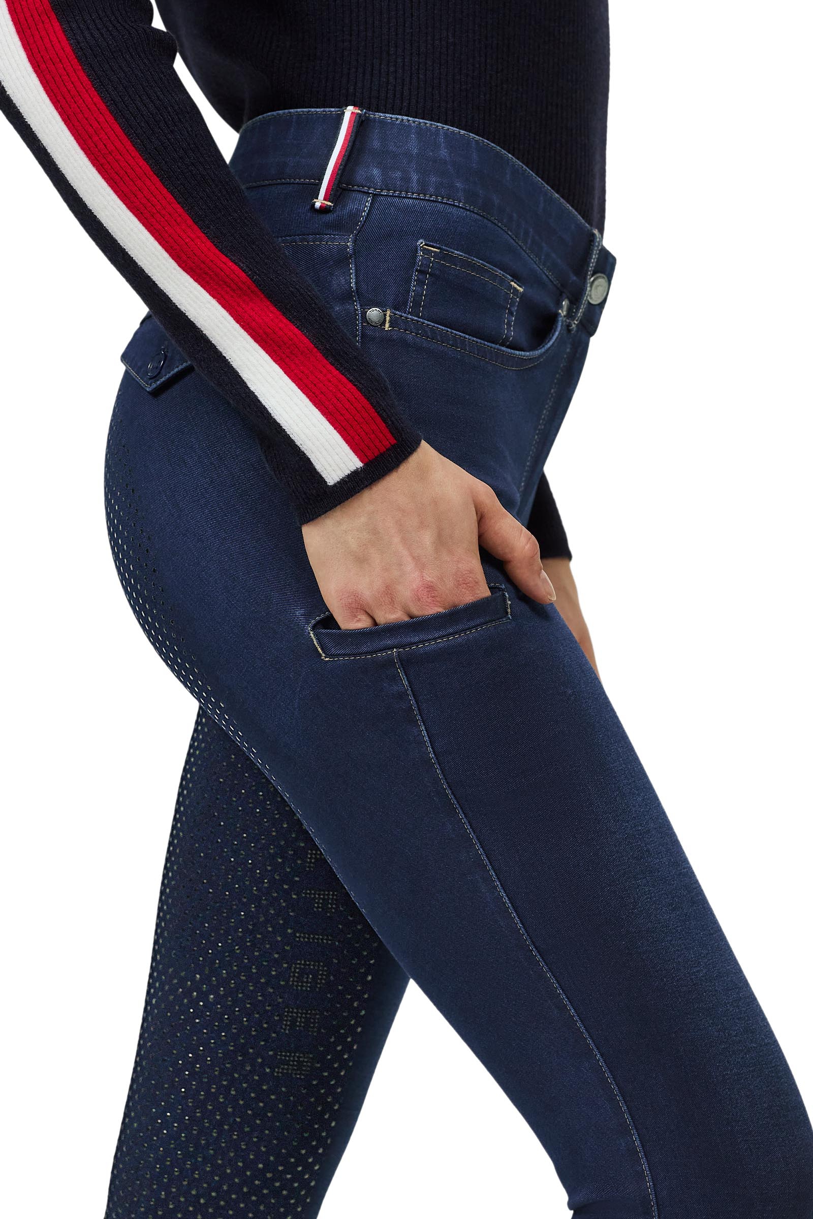 Tommy Hilfiger Equestrian Hope dame denim ridebukser med fuldgrip