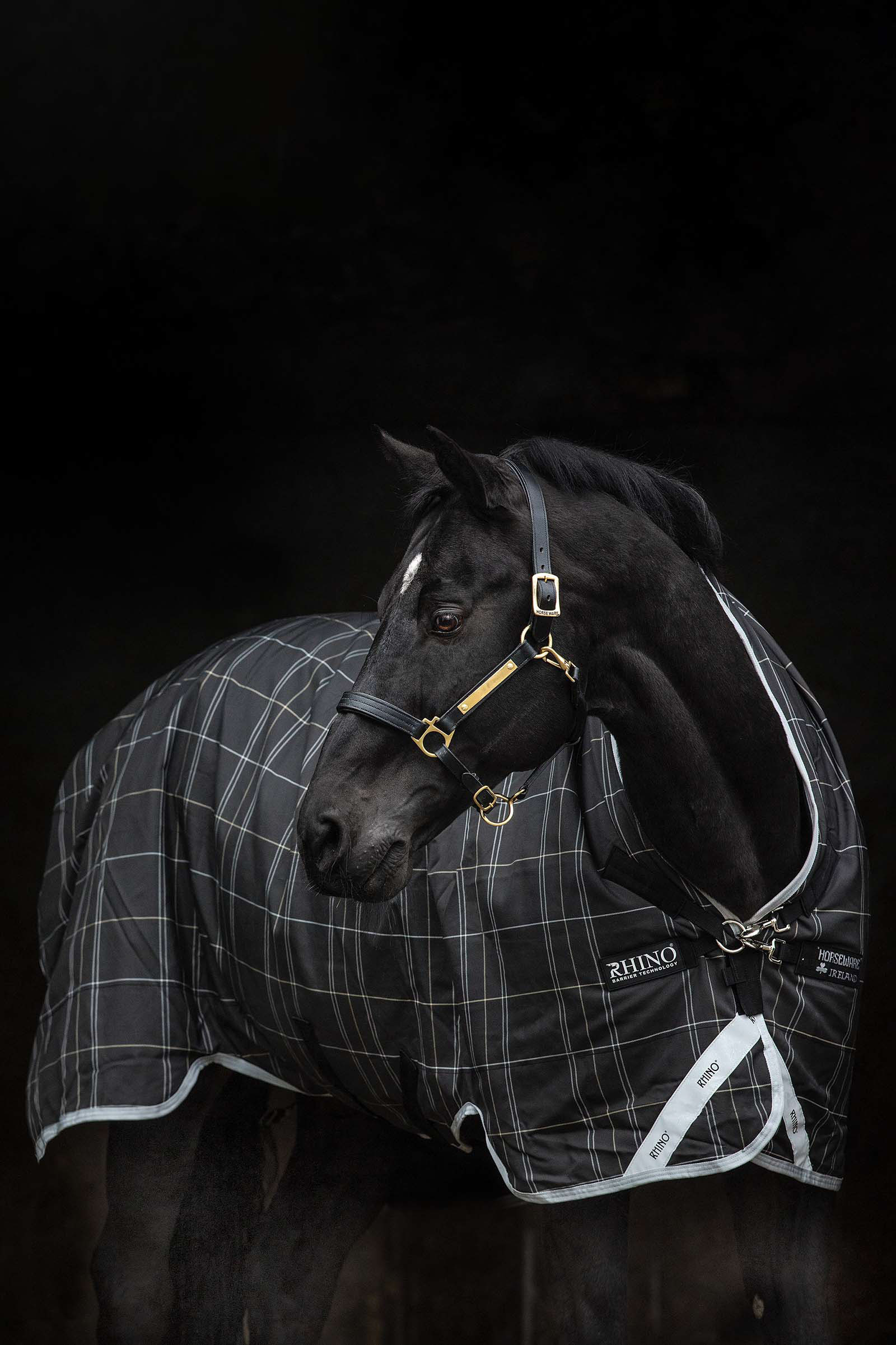 Black/Grey/White Horseware Rhino Wug Heavy-VL, udedækken, 450g