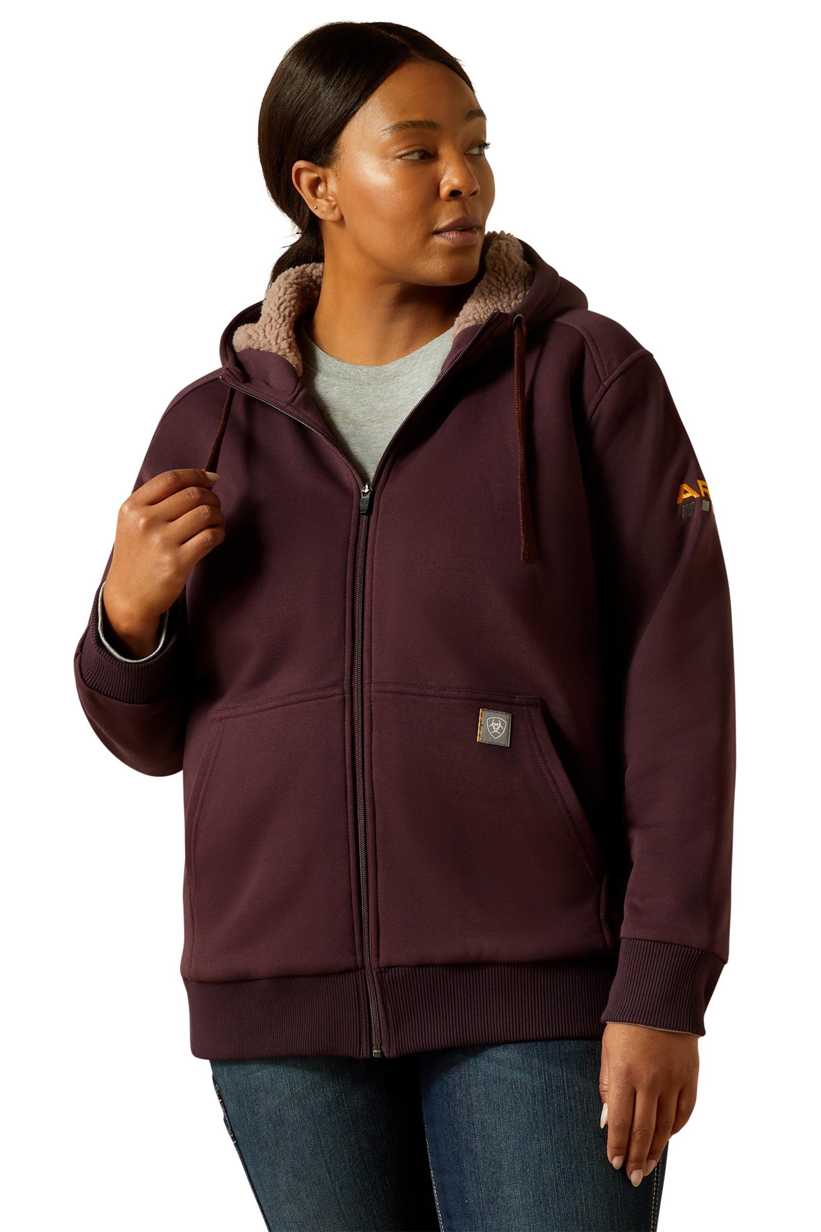 Fudge Ariat Rebar All-Weather Sherpa Hoodie med lynl&aring;s