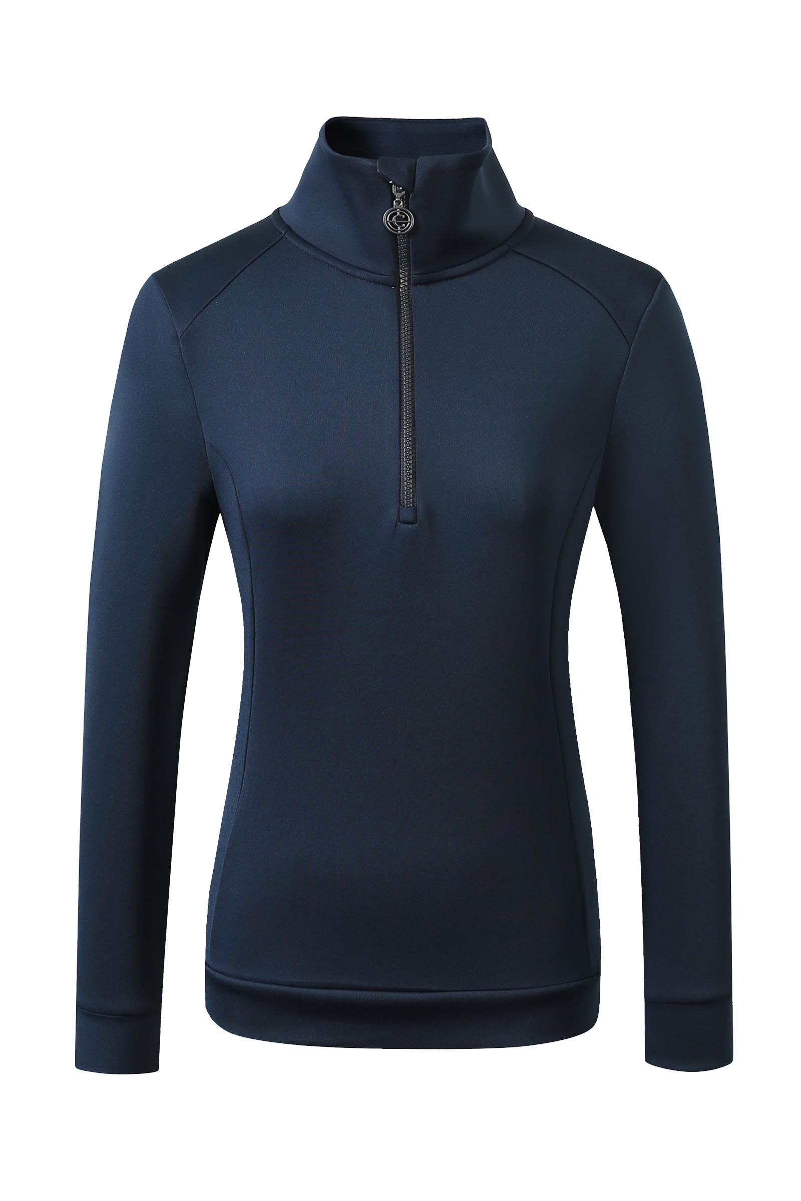 Dark Navy Covalliero dame sweatshirt med halv lynlås SS25  