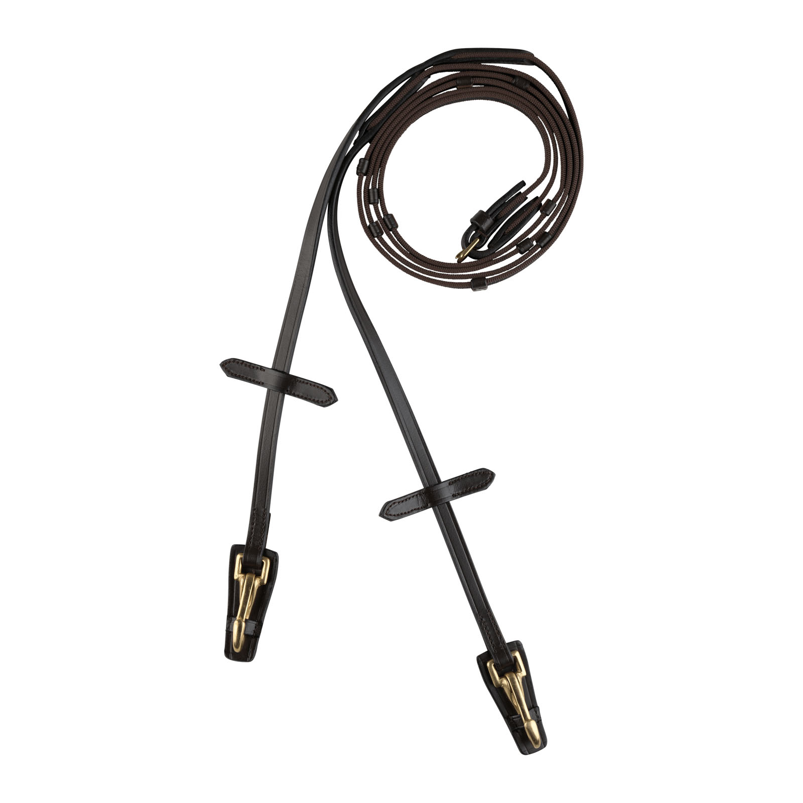 Dark Brown Horze Kerry tøjler med karabinhager