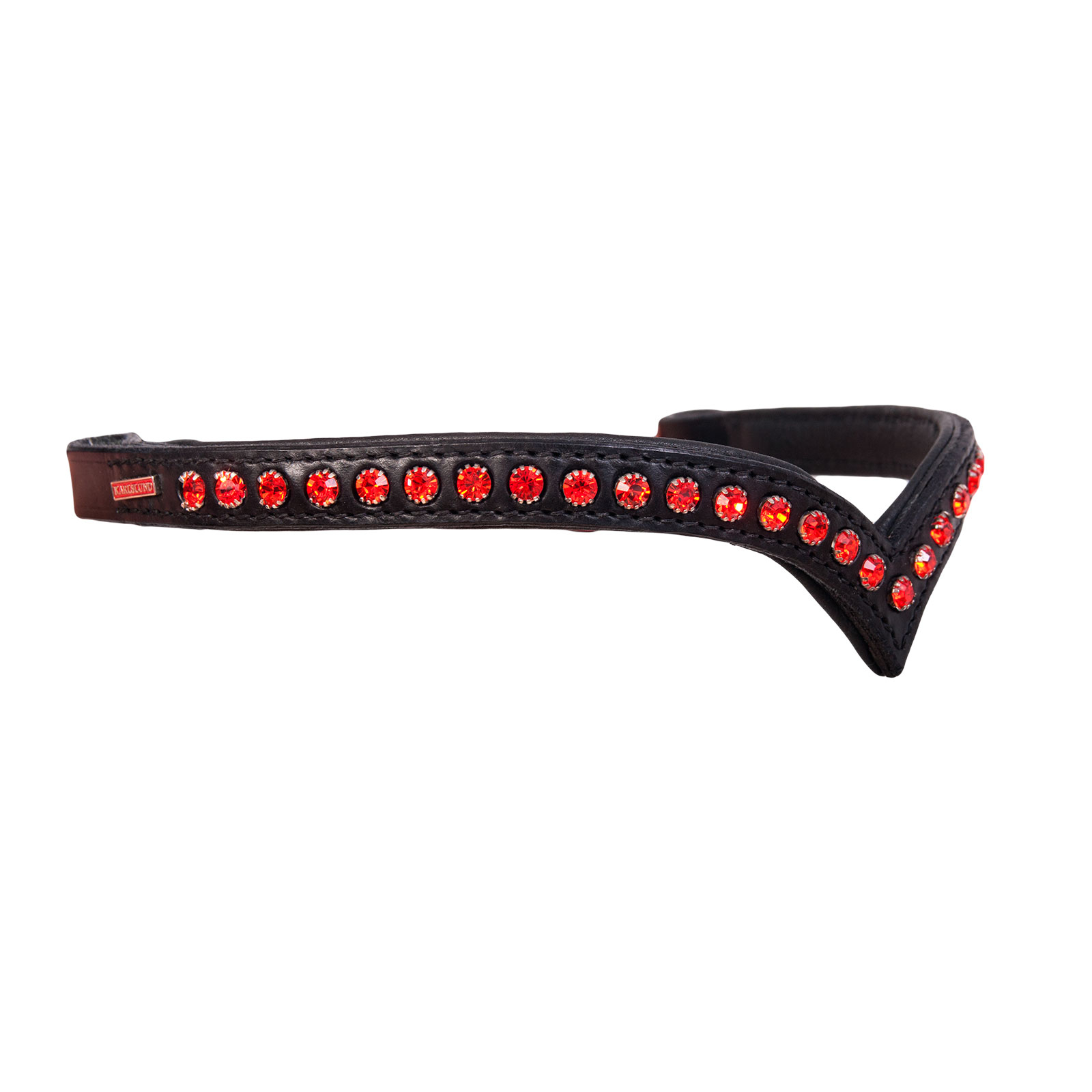 Black/Red Karlslund Browband 1 row crystals