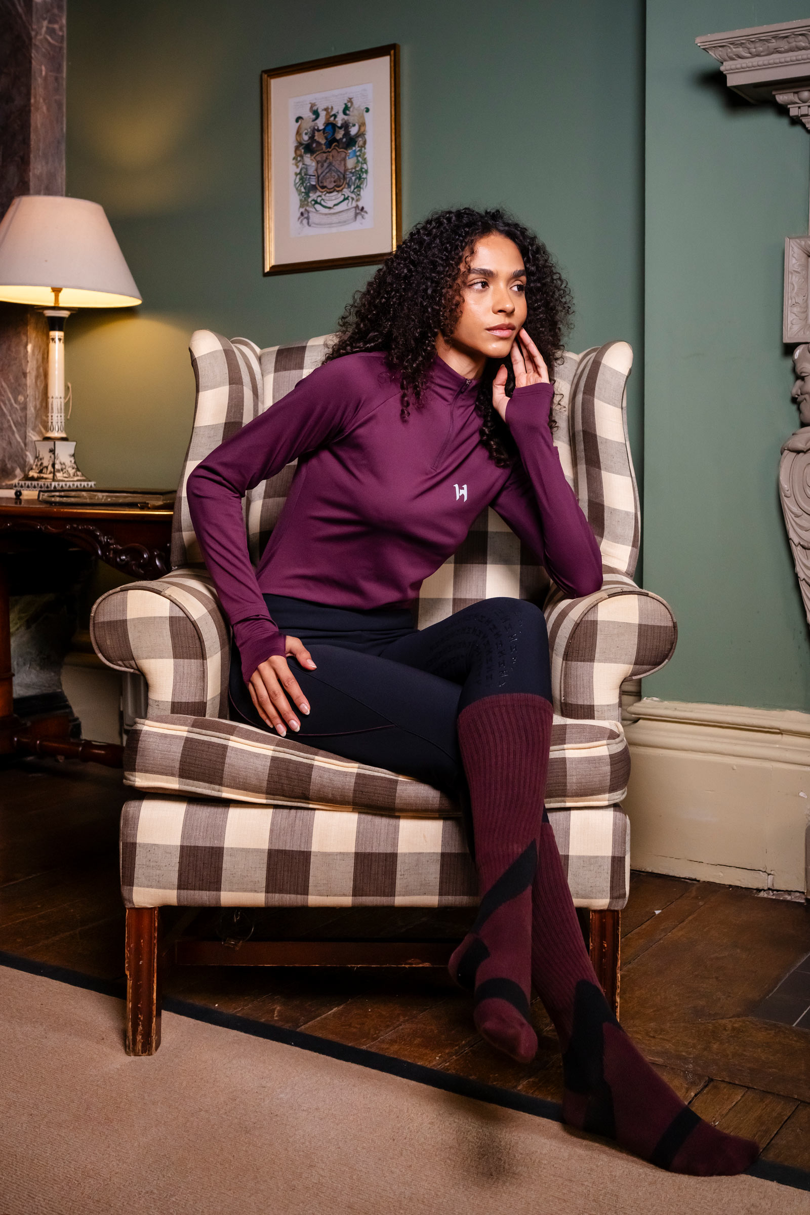 Celestial Purple Horseware Strive Winter 1/4 zip top til damer