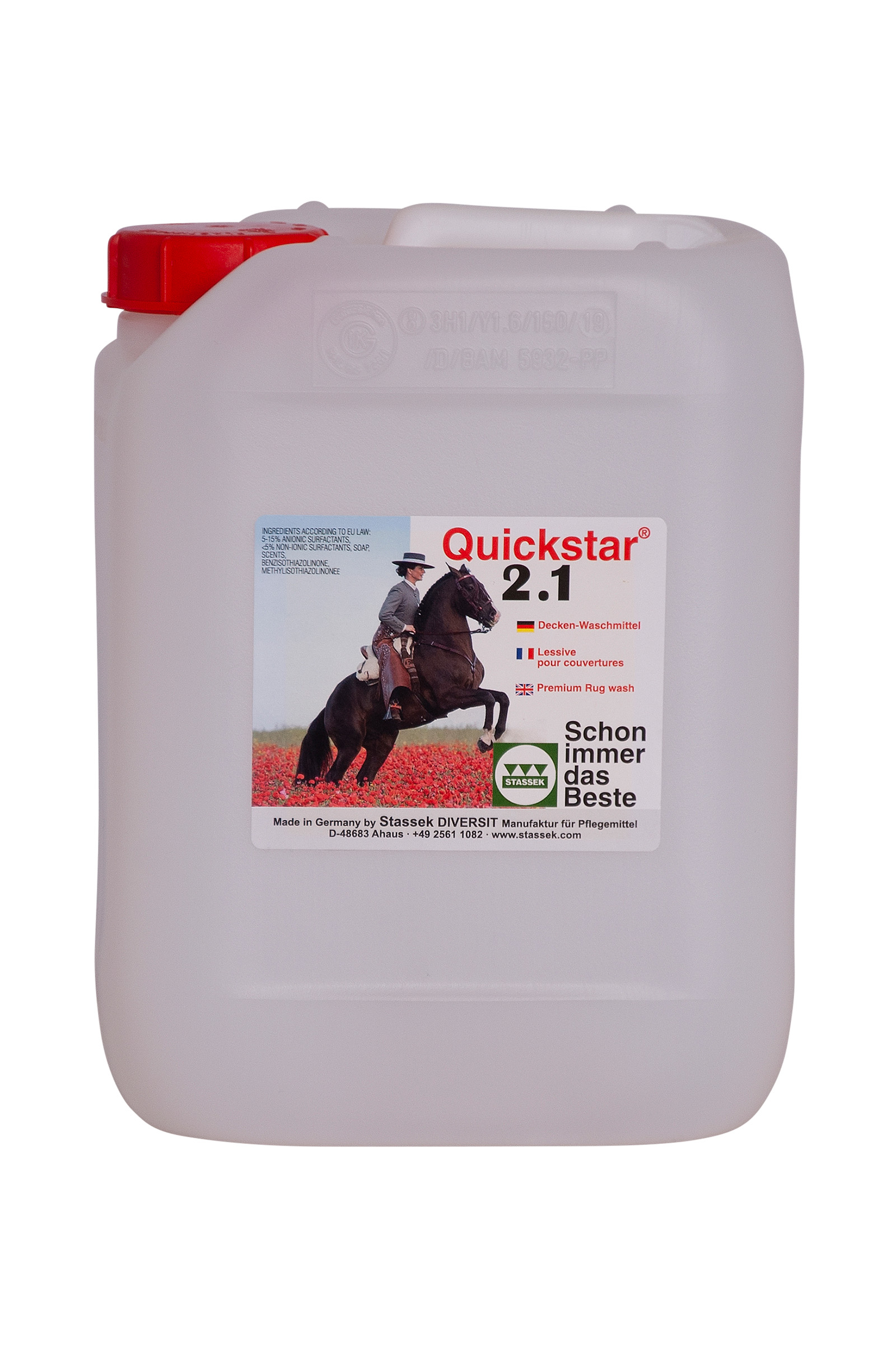 Stassek Quickstar 2.1 Premium Detergent til d&aelig;kkener og sadelunderlag, 2 liter