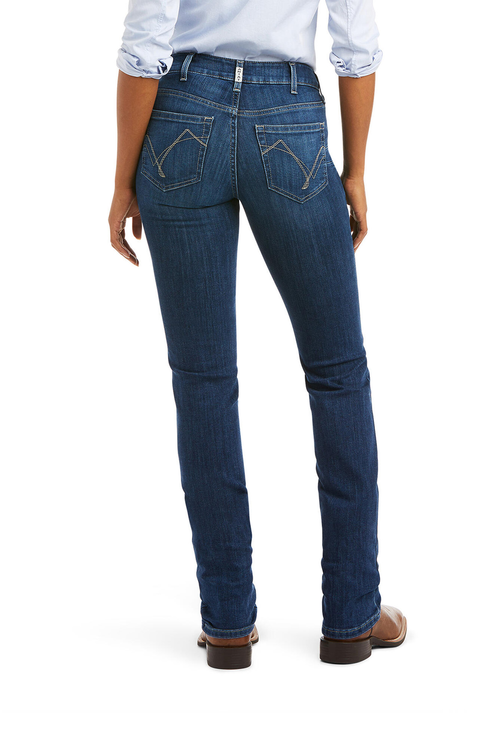 Denim Blue Ariat PR Real Abby Straight Jeans, damemodel