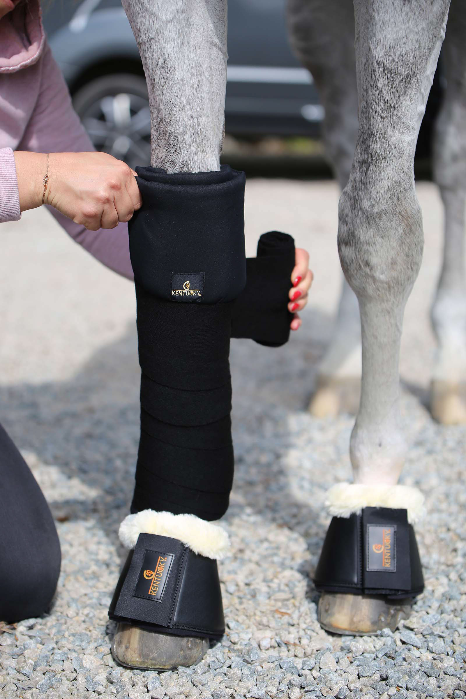 Kentucky Horsewear vatterede bandageunderlag, s&aelig;t med 4