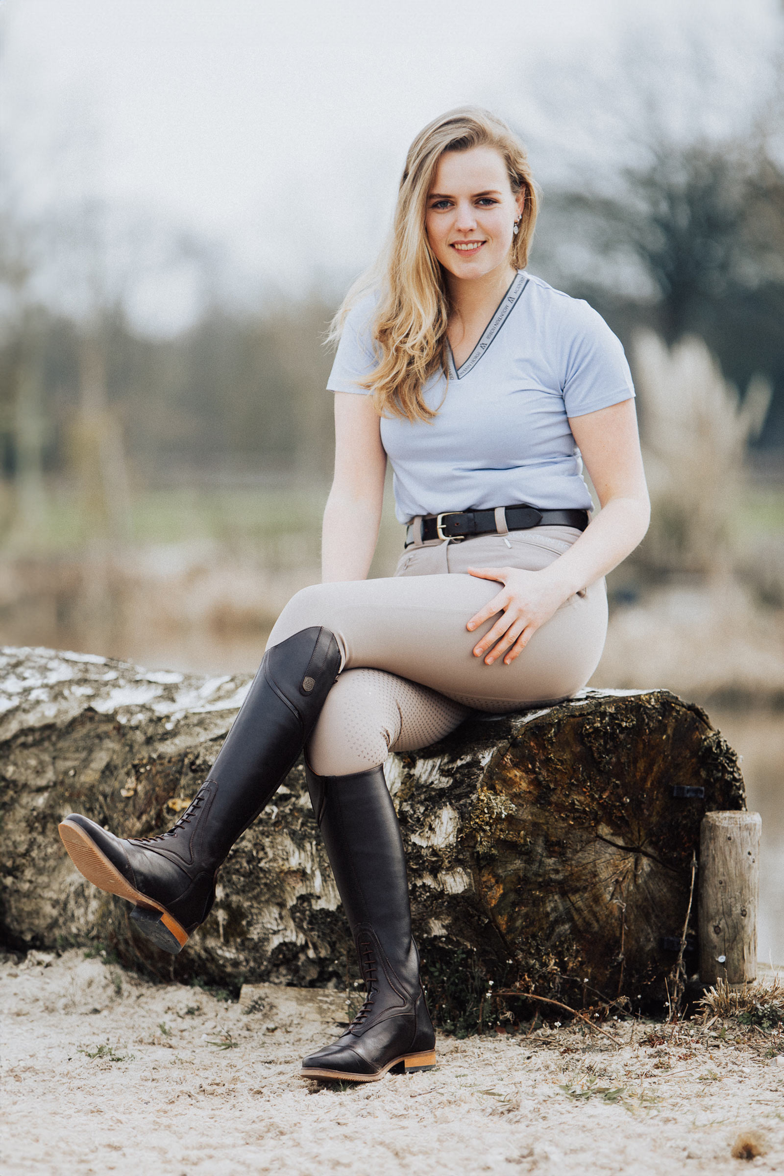 Mountain Horse Diana dame ridebukser med kn&aelig;beskyttelse