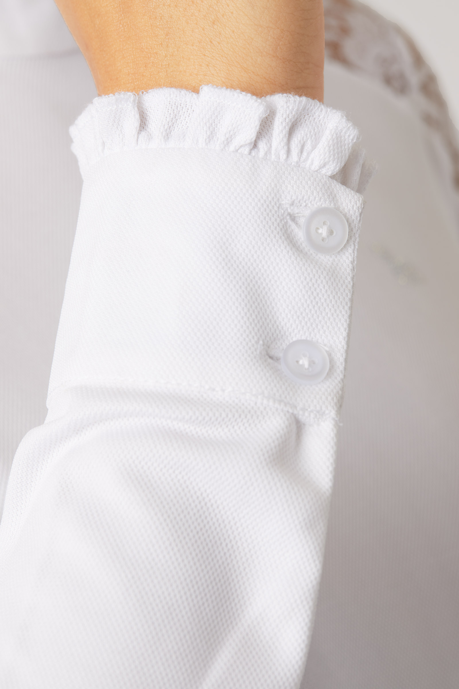 Horze Sylvie langærmet stævnebluse med blonde, damemodel