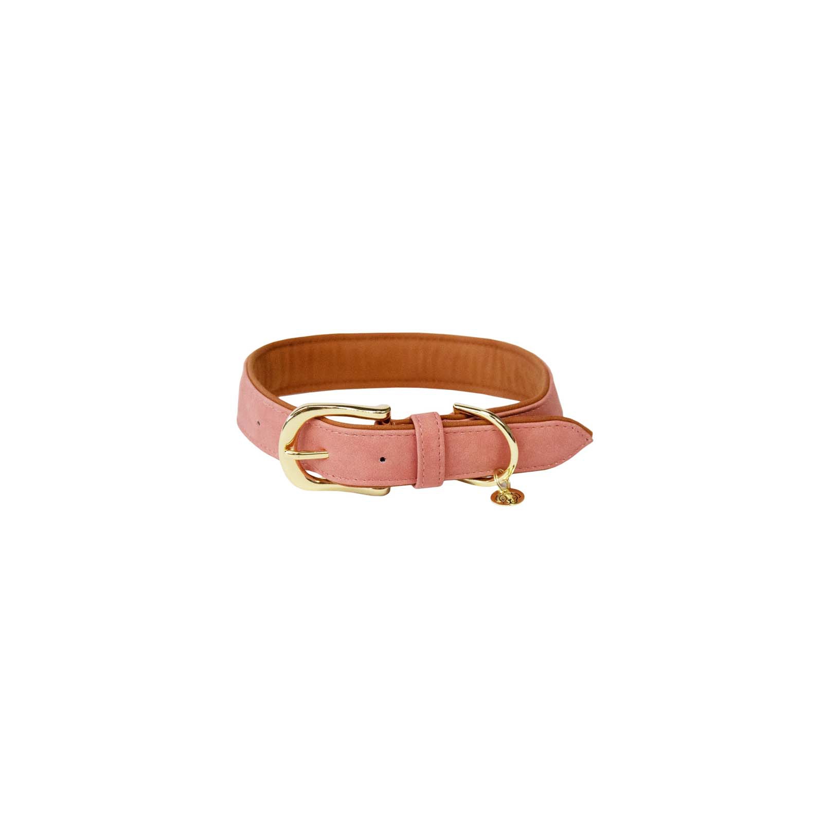 Pink/ Brown Kentucky Dogwear Soft Vegan læderhalsbånd