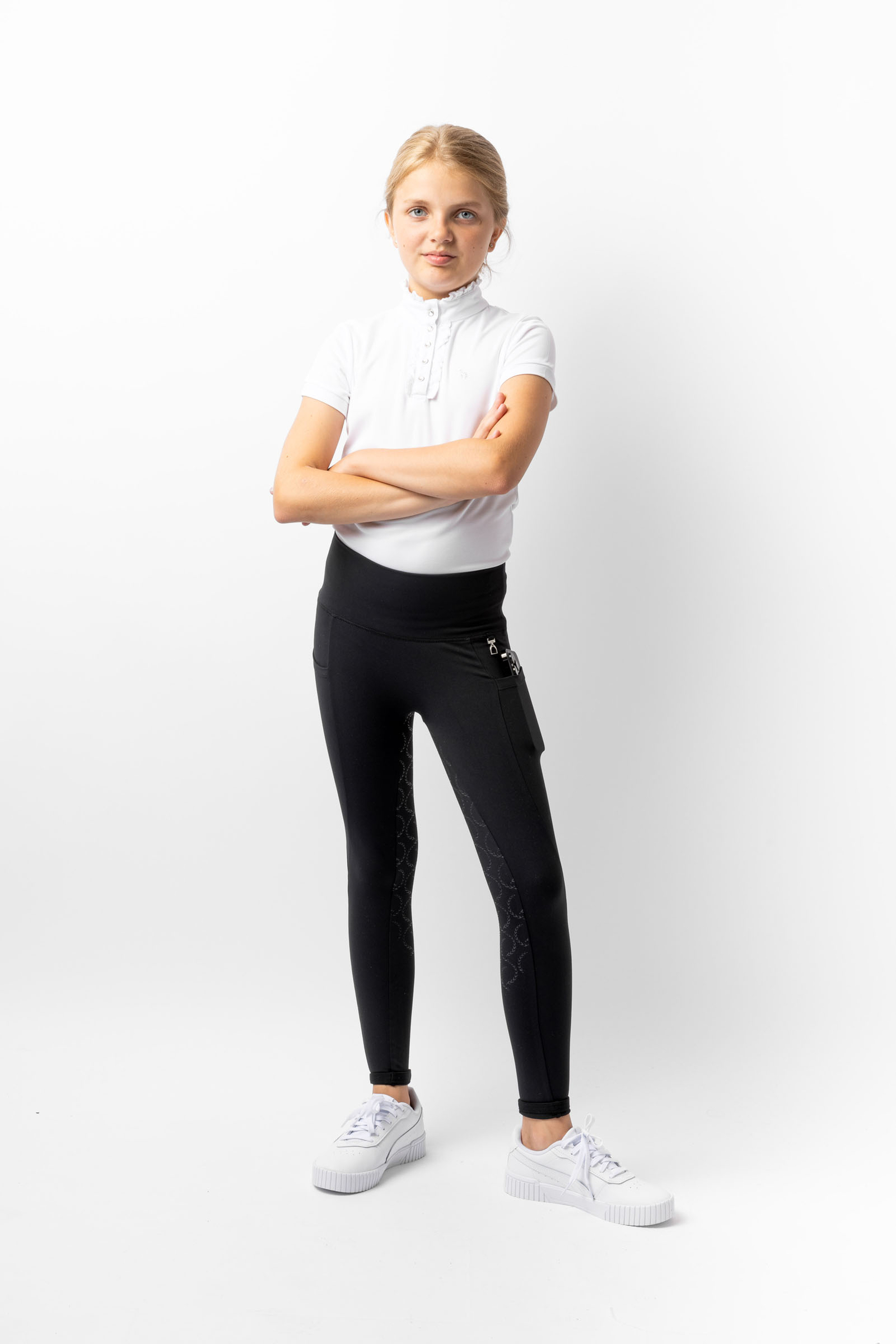 Horze Gillian Compression tights med silikonegrip, b&oslash;rnemodel