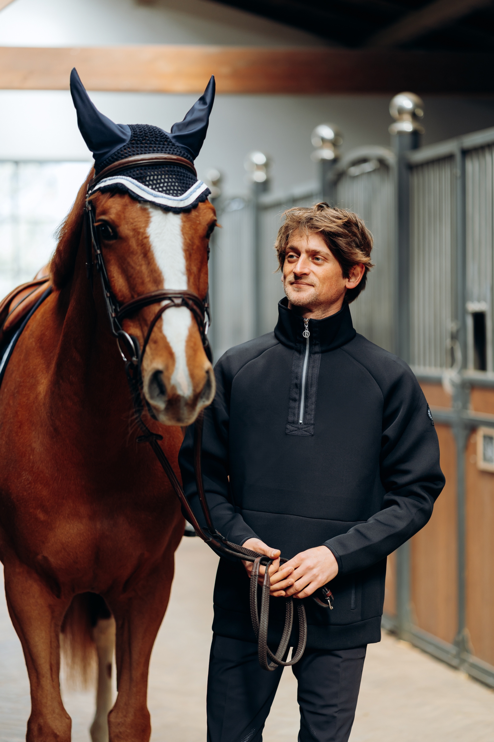 B Vertigo Nicolas funktionel sweatshirt med lynlåslommer, herremodel