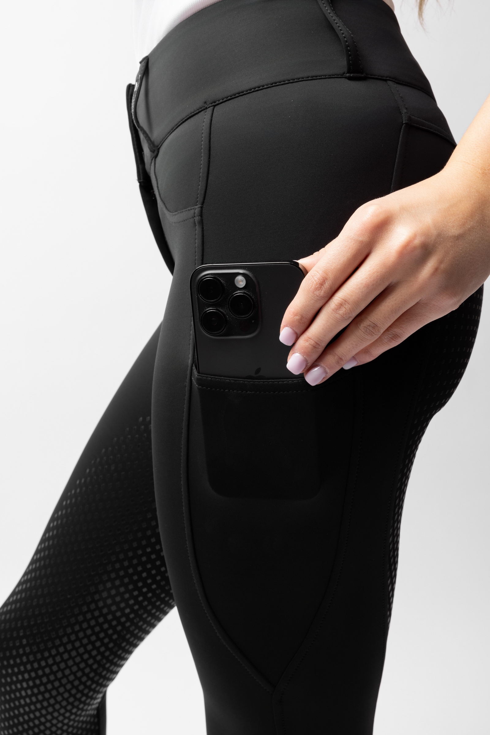 Horze Evelyn Dame Full Grip ridebukser UPF 50+