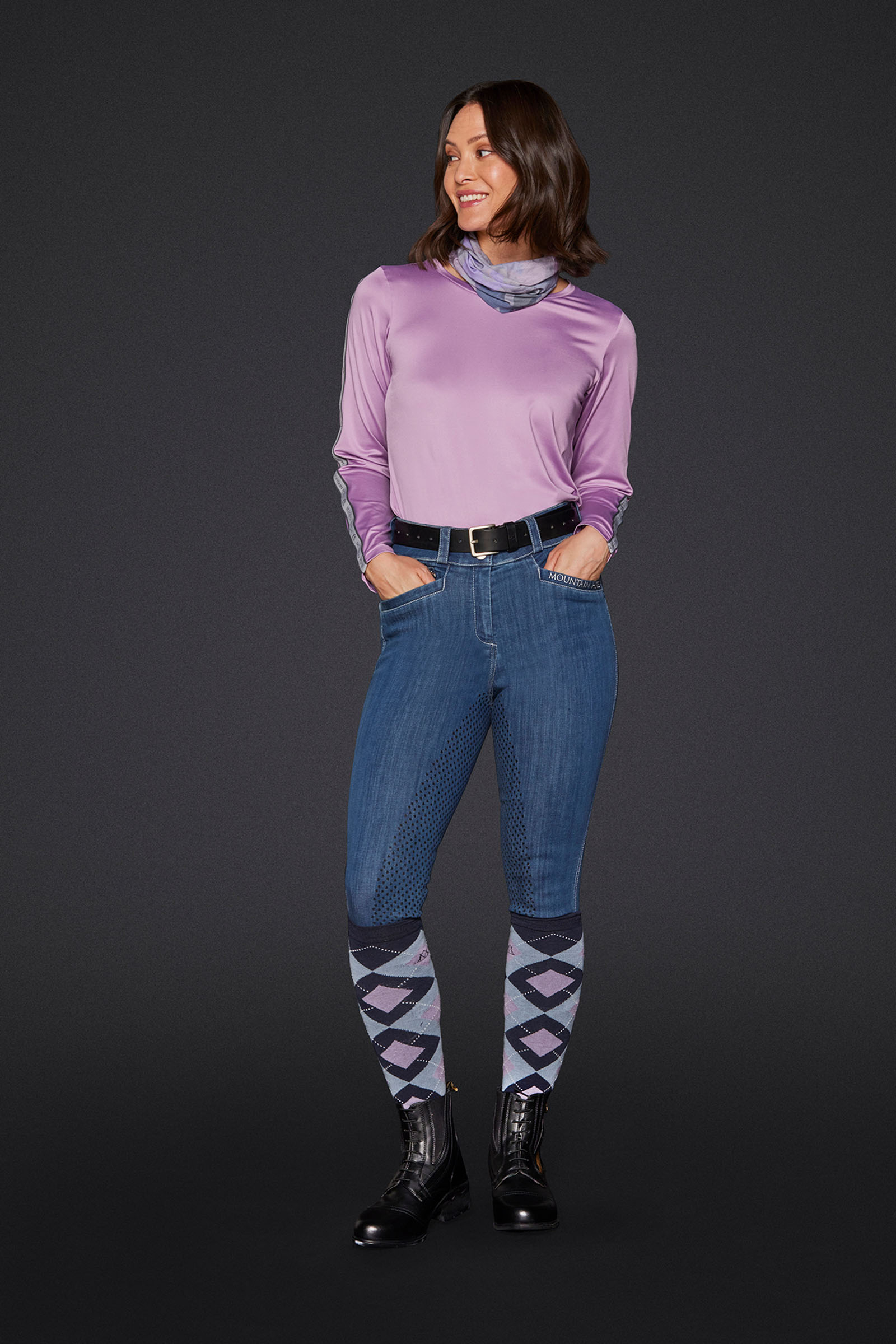 Mountain Horse Dream dame denim ridebukser med fuldt grip