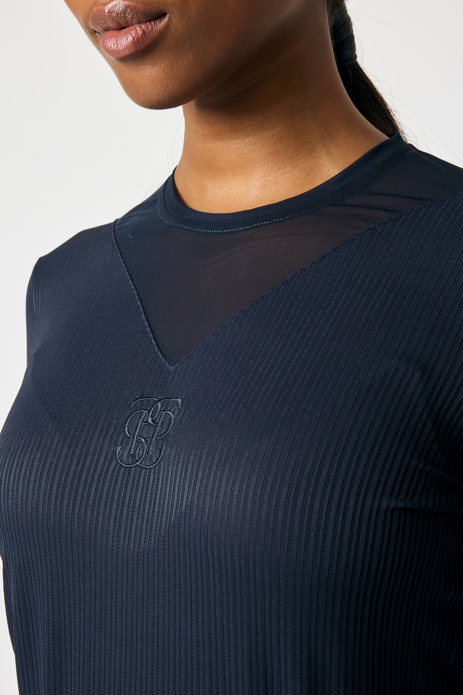 PS of Sweden Leandra L/S Stribet Mesh Trøje