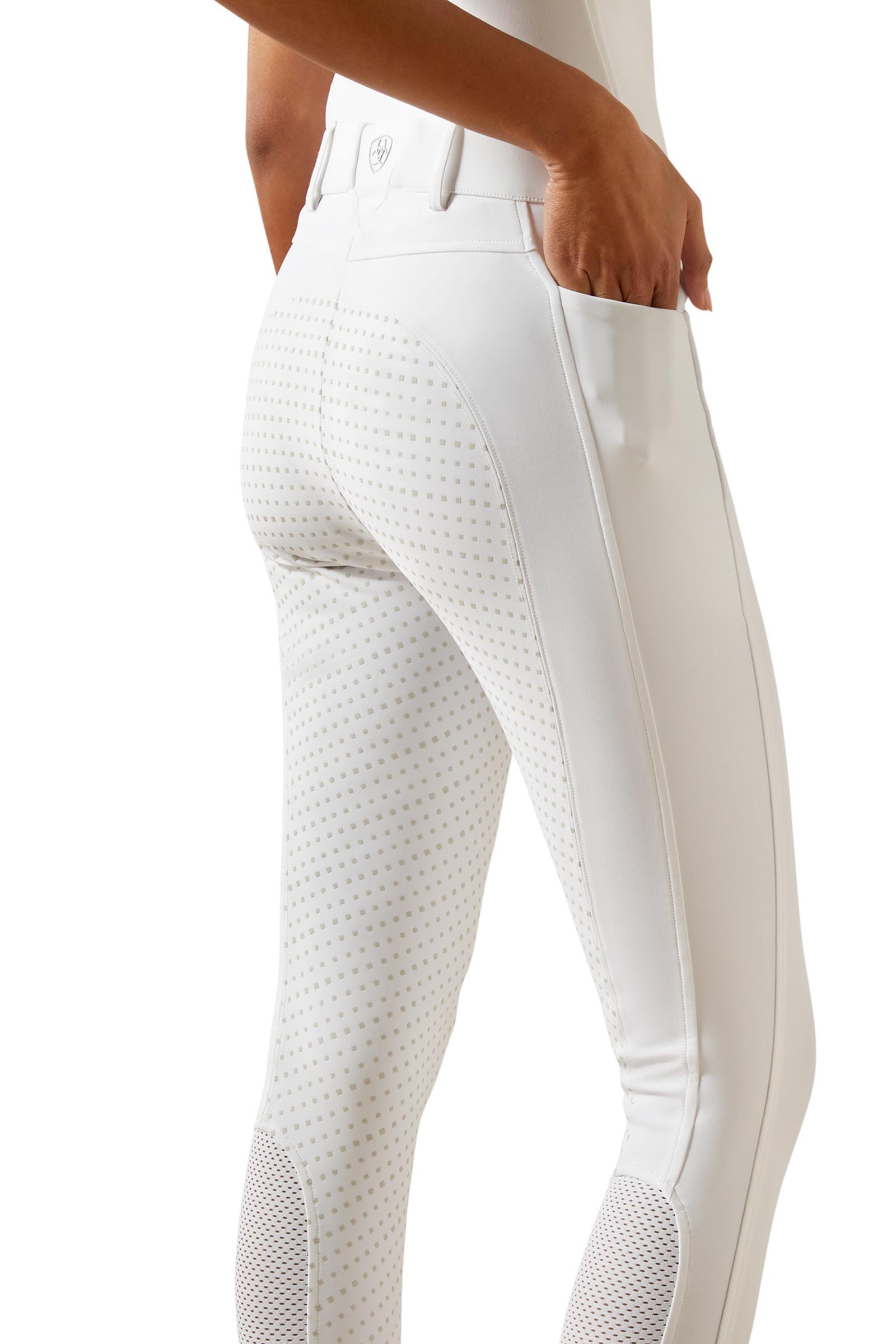 White Ariat Tri Factor NT dame ridebukser med full seat