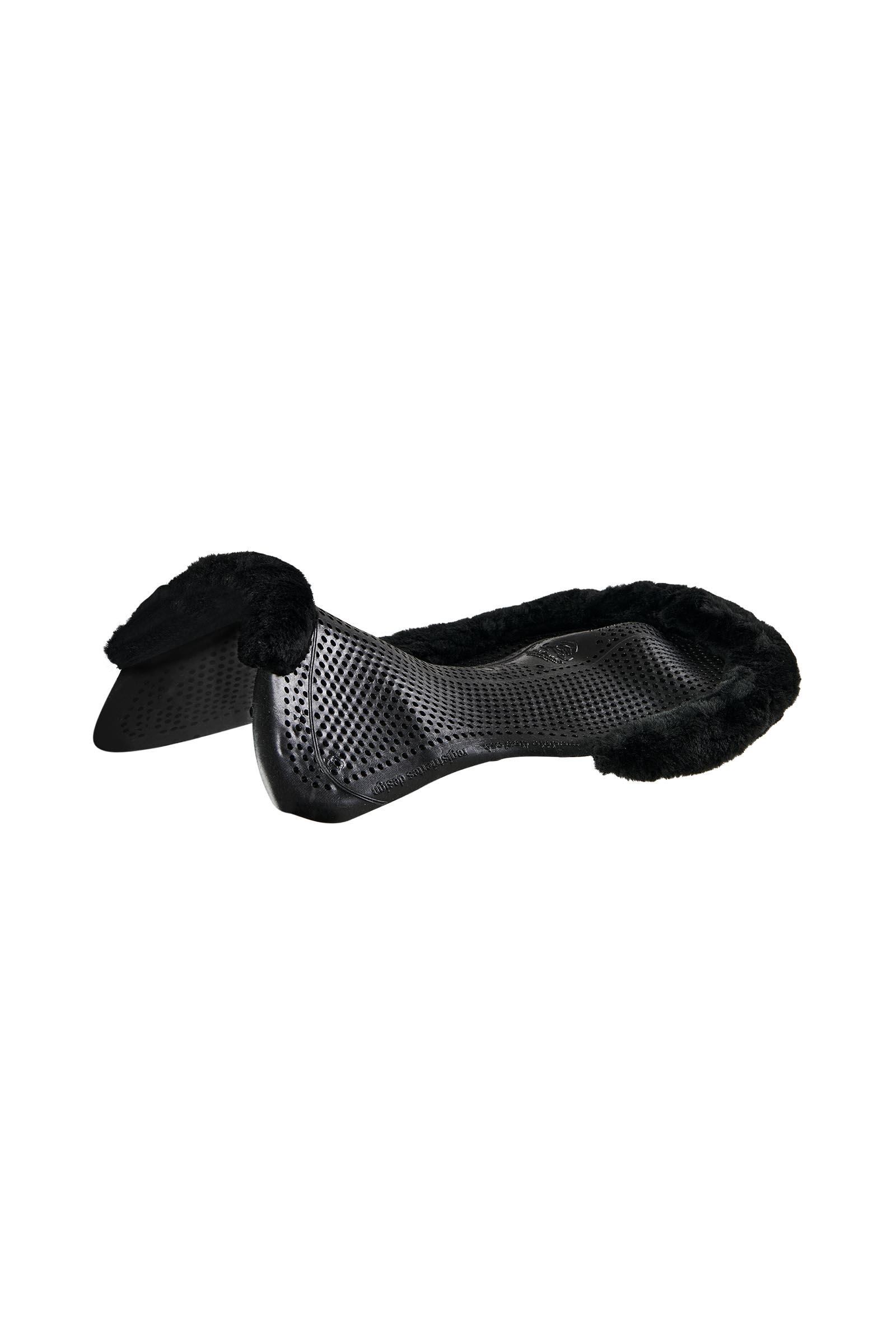 Black/Black Acavallo skridsikker Classic gelpad med kunstigt lammeskind, flad