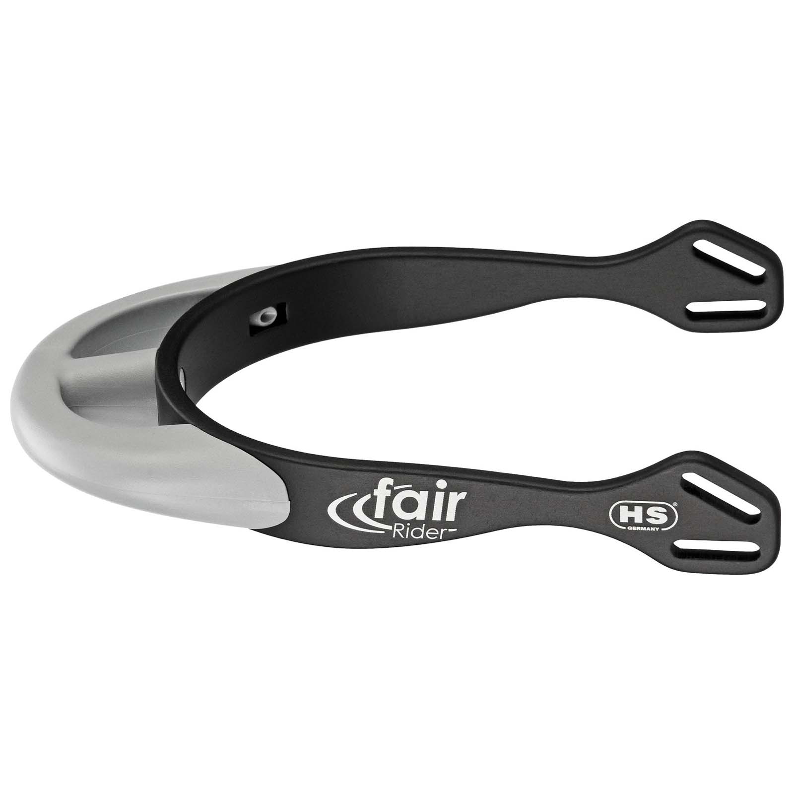 Black/Silver Sprenger FairRider Aluminium Sporer med Rund Hals 25 mm