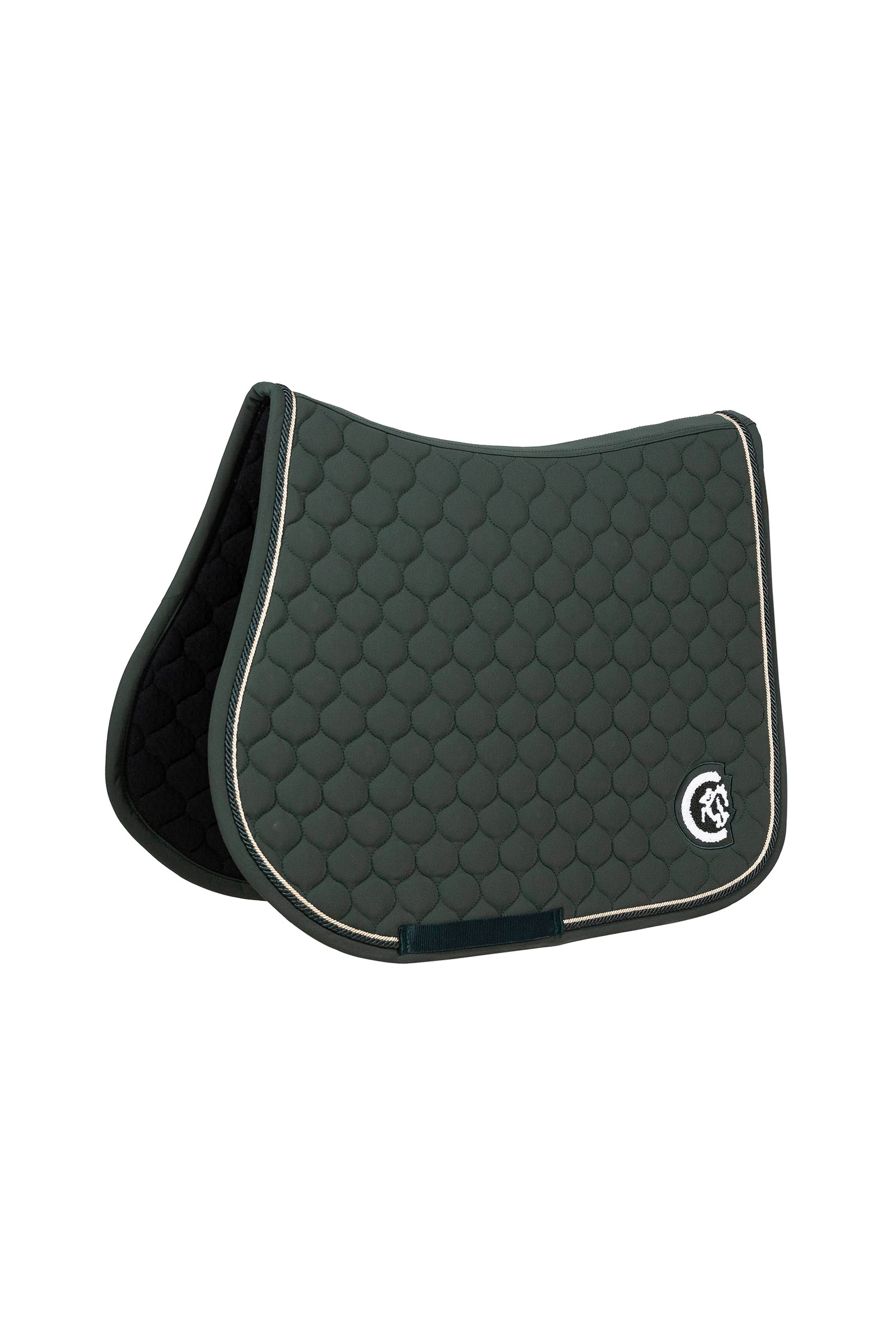 pine green Kentucky Horsewear sadelunderlag til springning onion quilt med 3D-logo