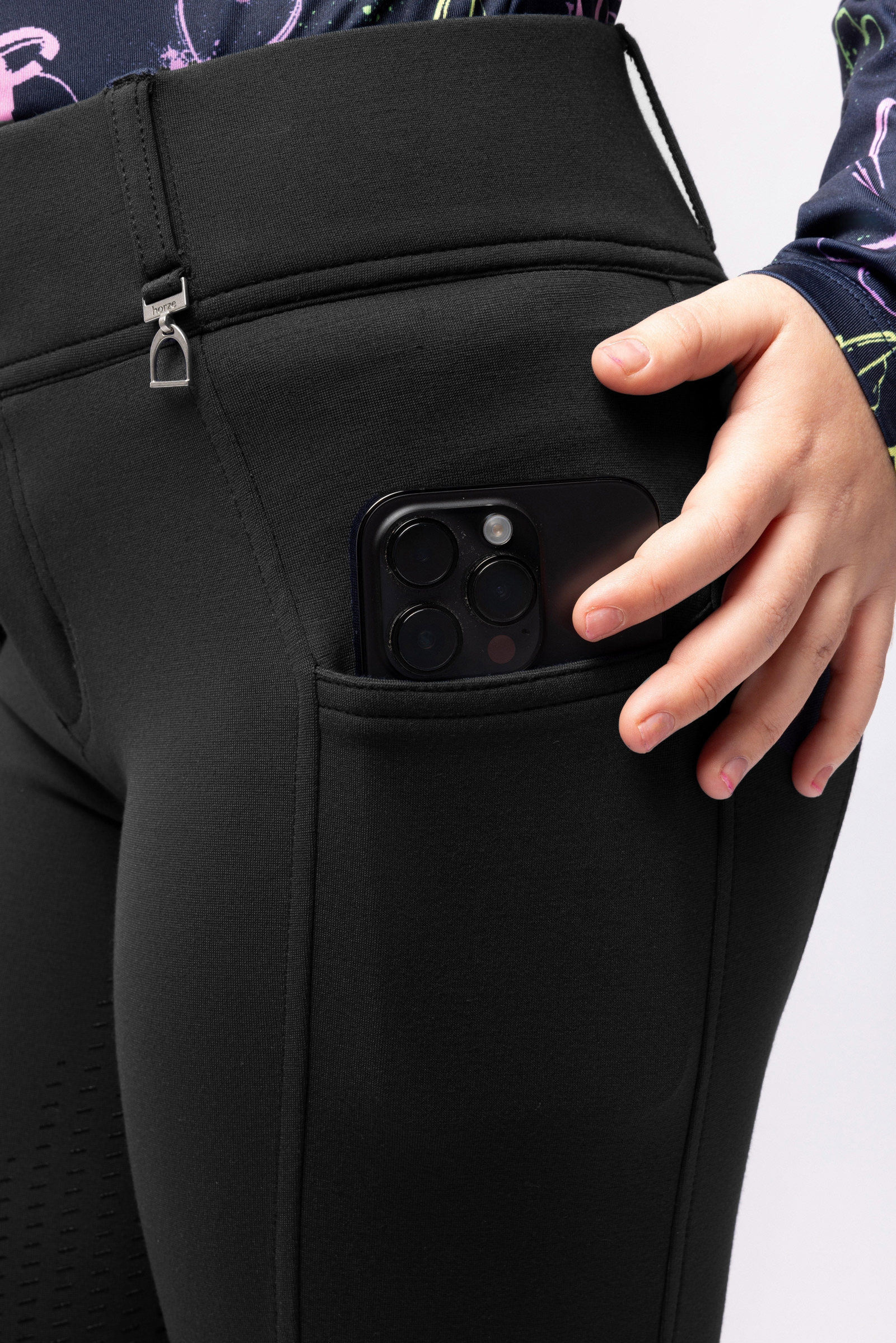 Horze Mira B&oslash;rne ridebukser med fuldt s&aelig;de