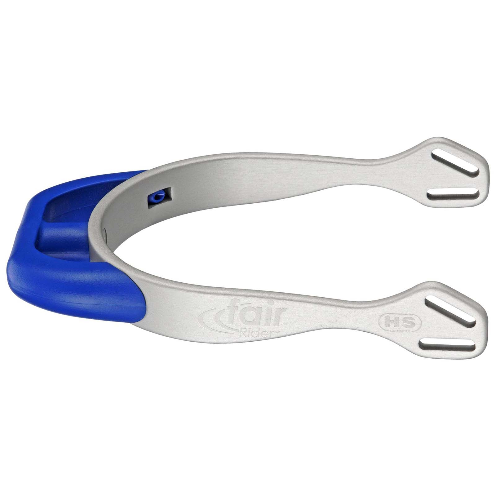 Silver/Blue Sprenger FairRider Aluminium Sporer med Flad Hals 20 mm