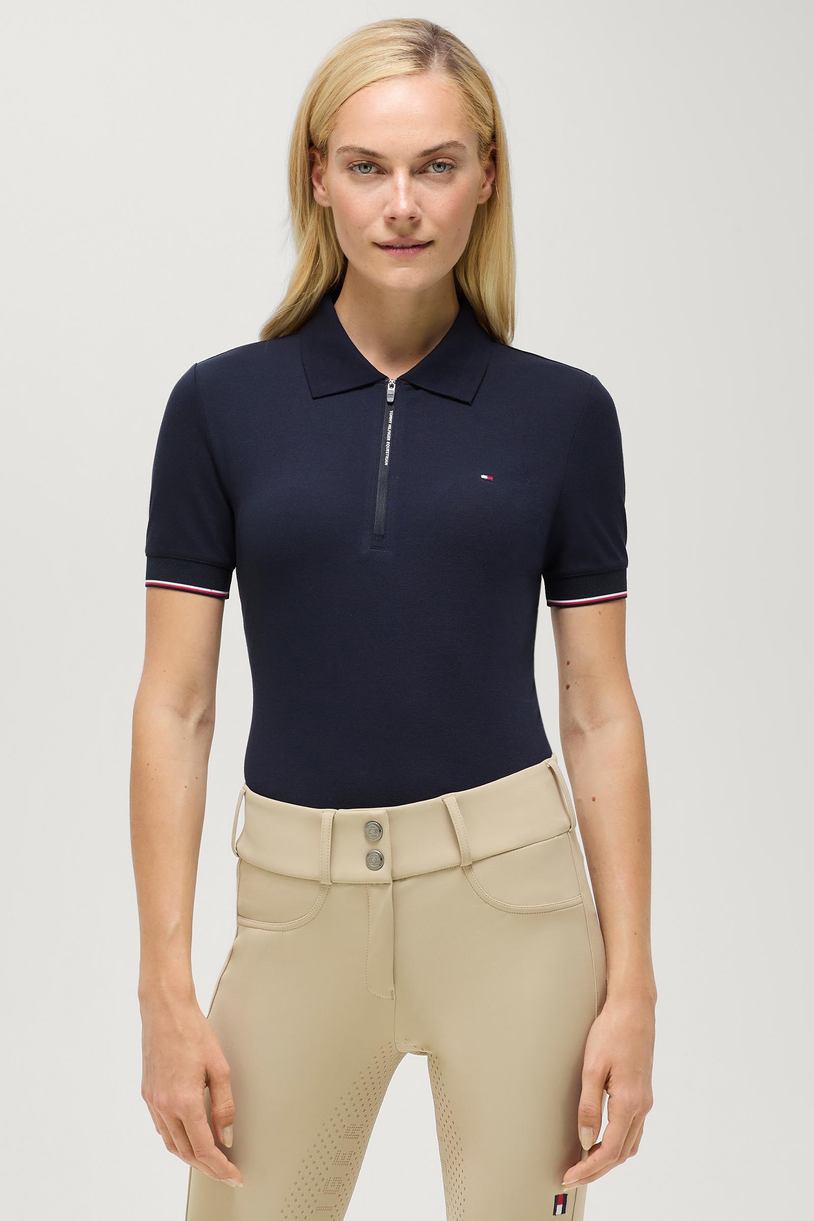 Tommy Hilfiger Equestrian Anaheim dame polo med lynl&aring;s