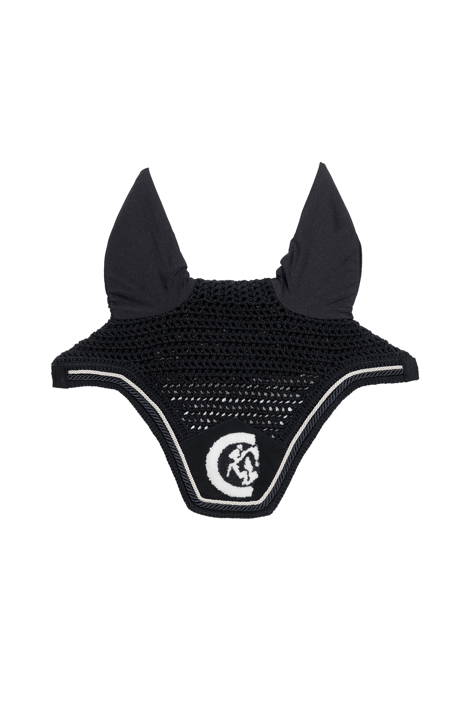 black Kentucky Horsewear flueslør Wellington 3D Logo rope