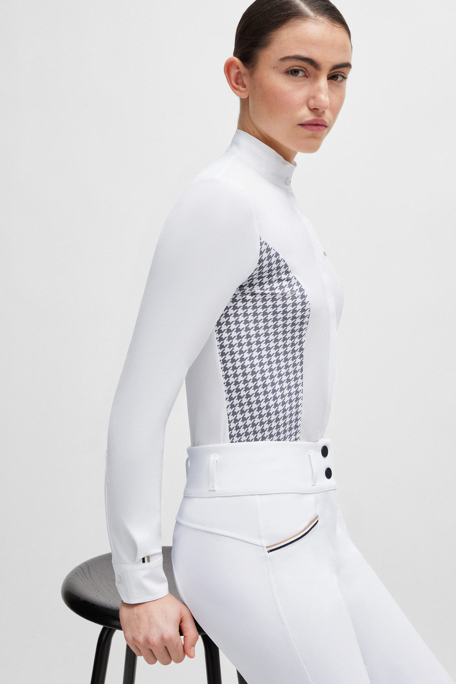 Boss Emma showbluse Houndstooth