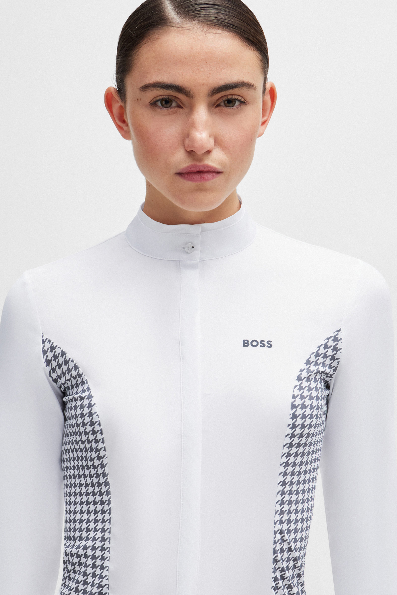Boss Emma showbluse Houndstooth