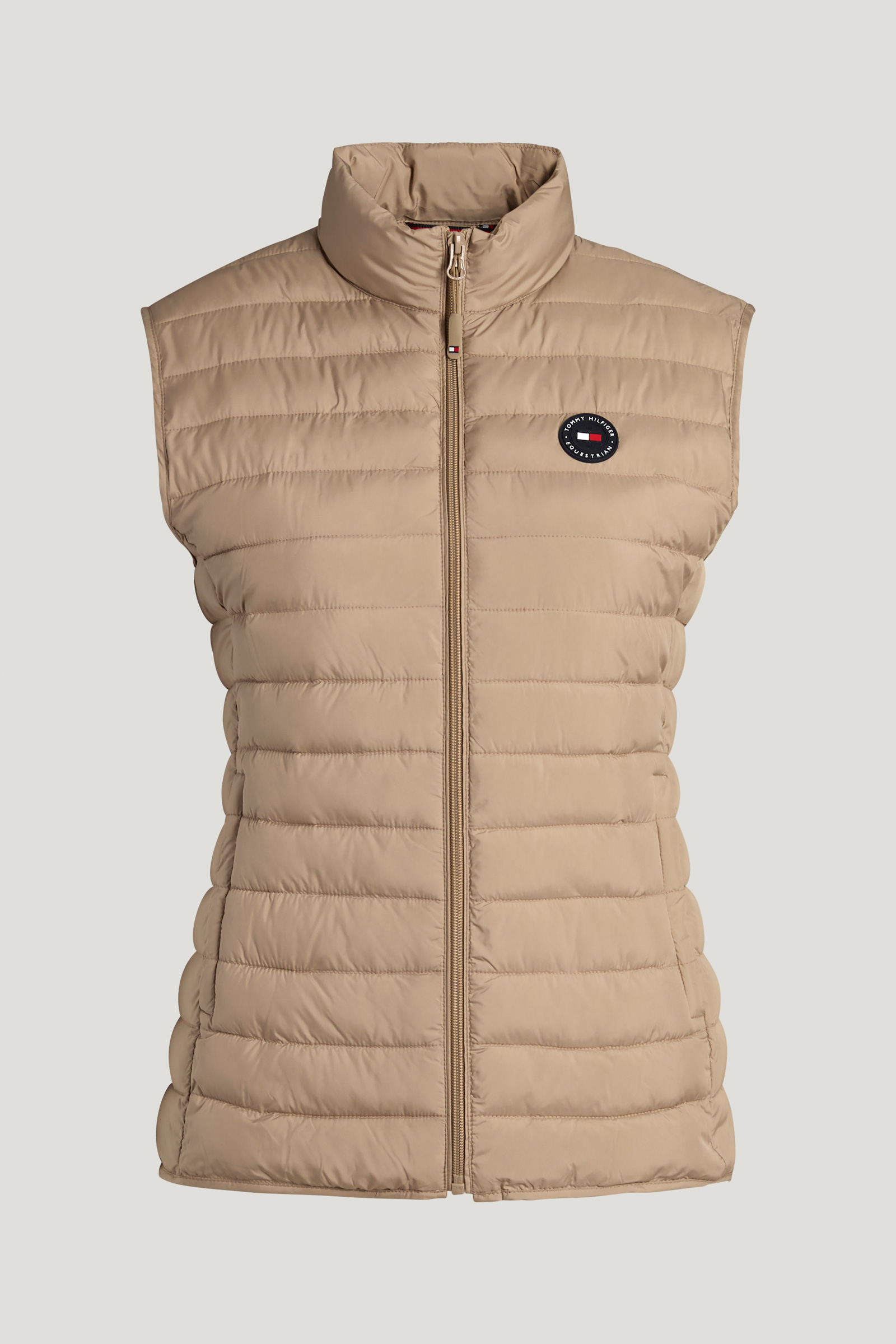 Beige Tommy Hilfiger Equestrian Serano dame quiltet vest