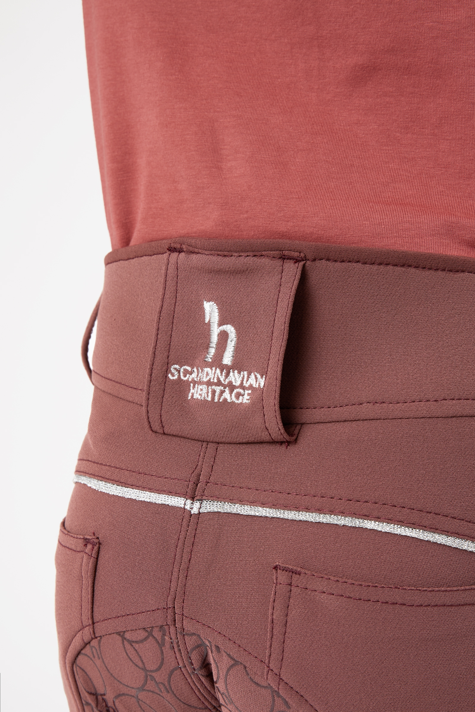 Horze Leighton Teens Silicone Full Grip Ridebukser med Telefonlomme