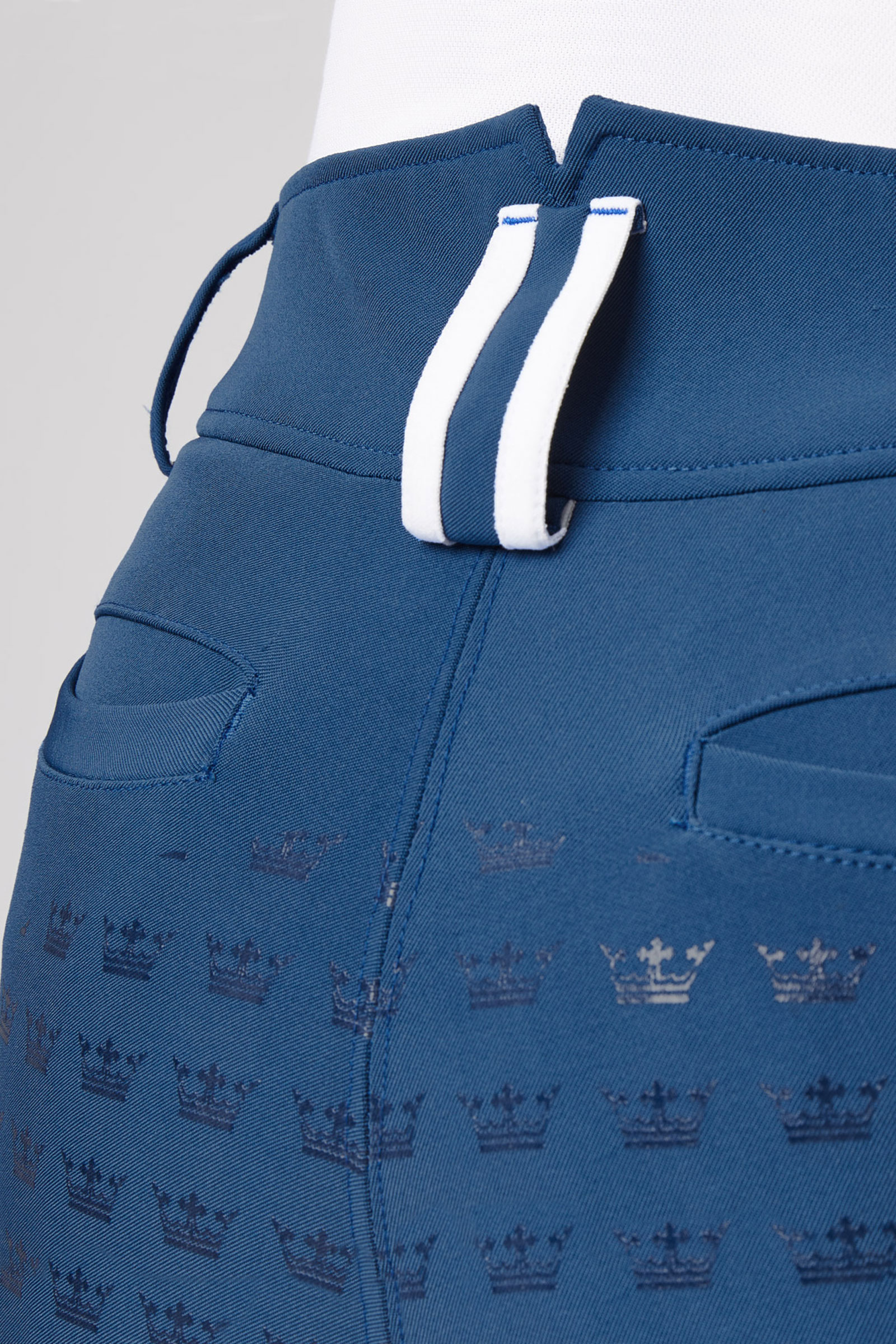 H&oslash;jtaljede ridebukser med silikonegrip og kontrastpiping, damemodel