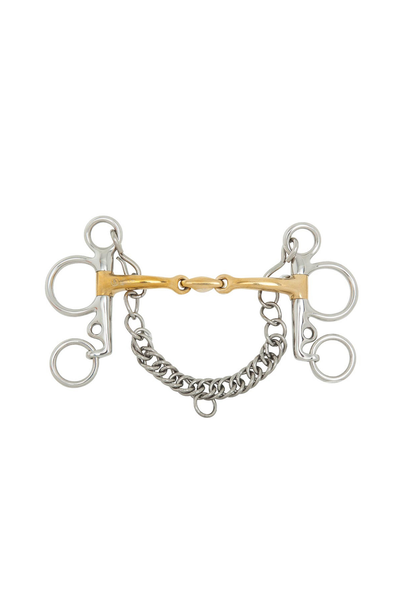 BR Soft Contact baby pelham, dobbeltleddet, 14 mm, skanker 102 mm