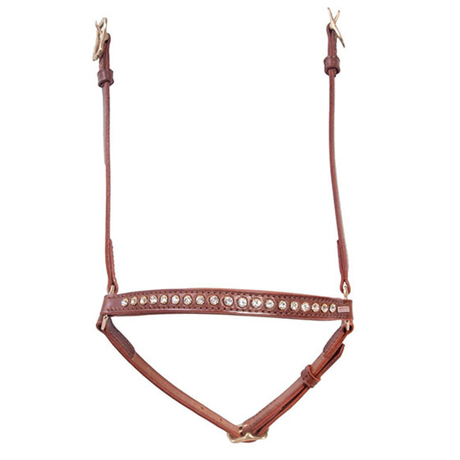 Brown/White Karlslund Hannoveran noseband, 1 row crystals