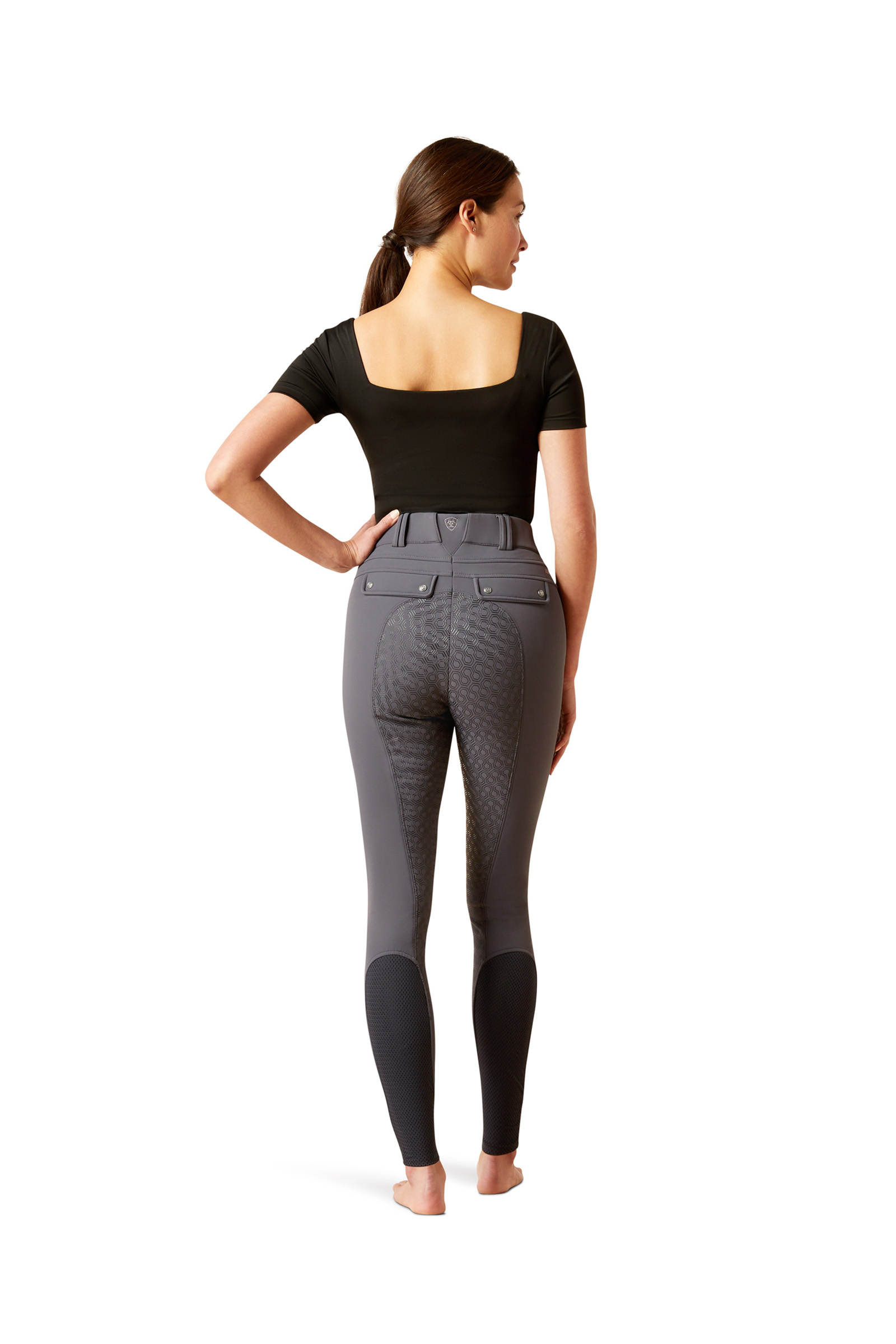 Ebony Ariat Tri Factor Frost dames isolerede ridebukser med fuldt s&aelig;de