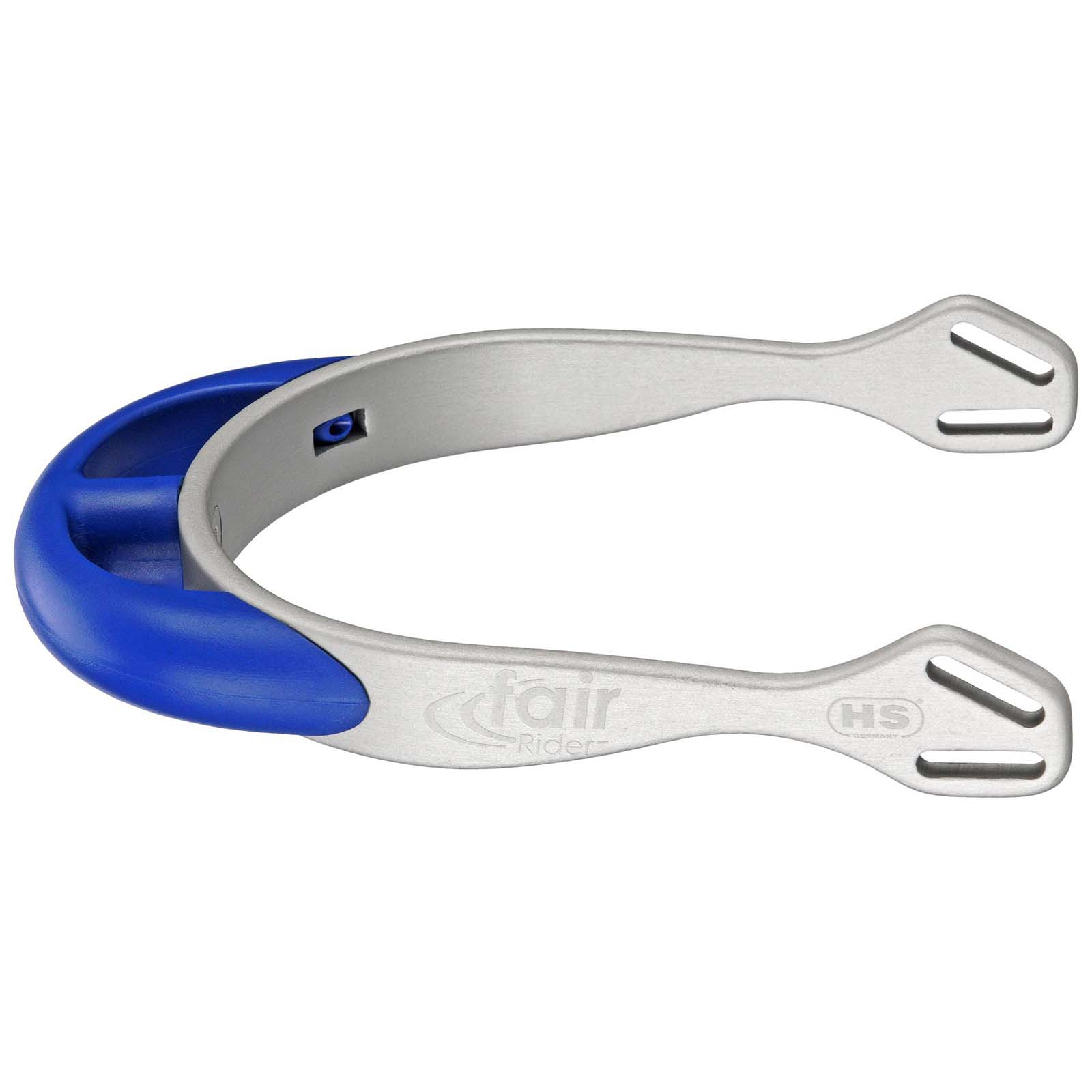 Silver/Blue Sprenger FairRider Aluminium Sporer med Rund Hals 20 mm