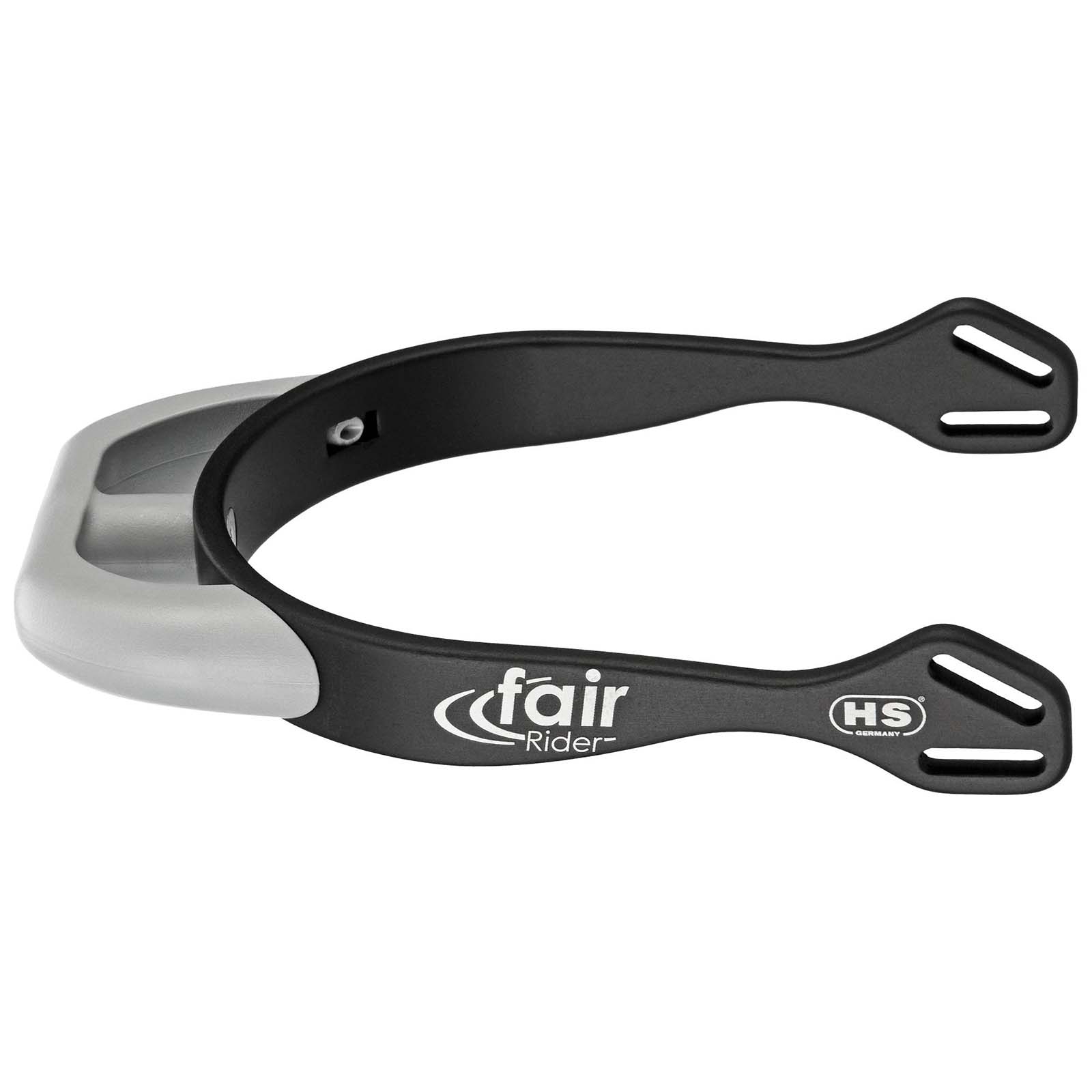 Black/Silver Sprenger FairRider Aluminium Sporer med Flad Hals 20 mm